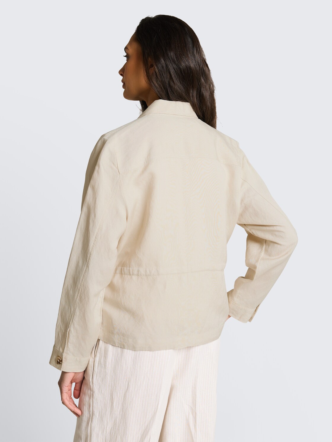 Regular Fit Jacke mit Leinenanteil - sand stone beige