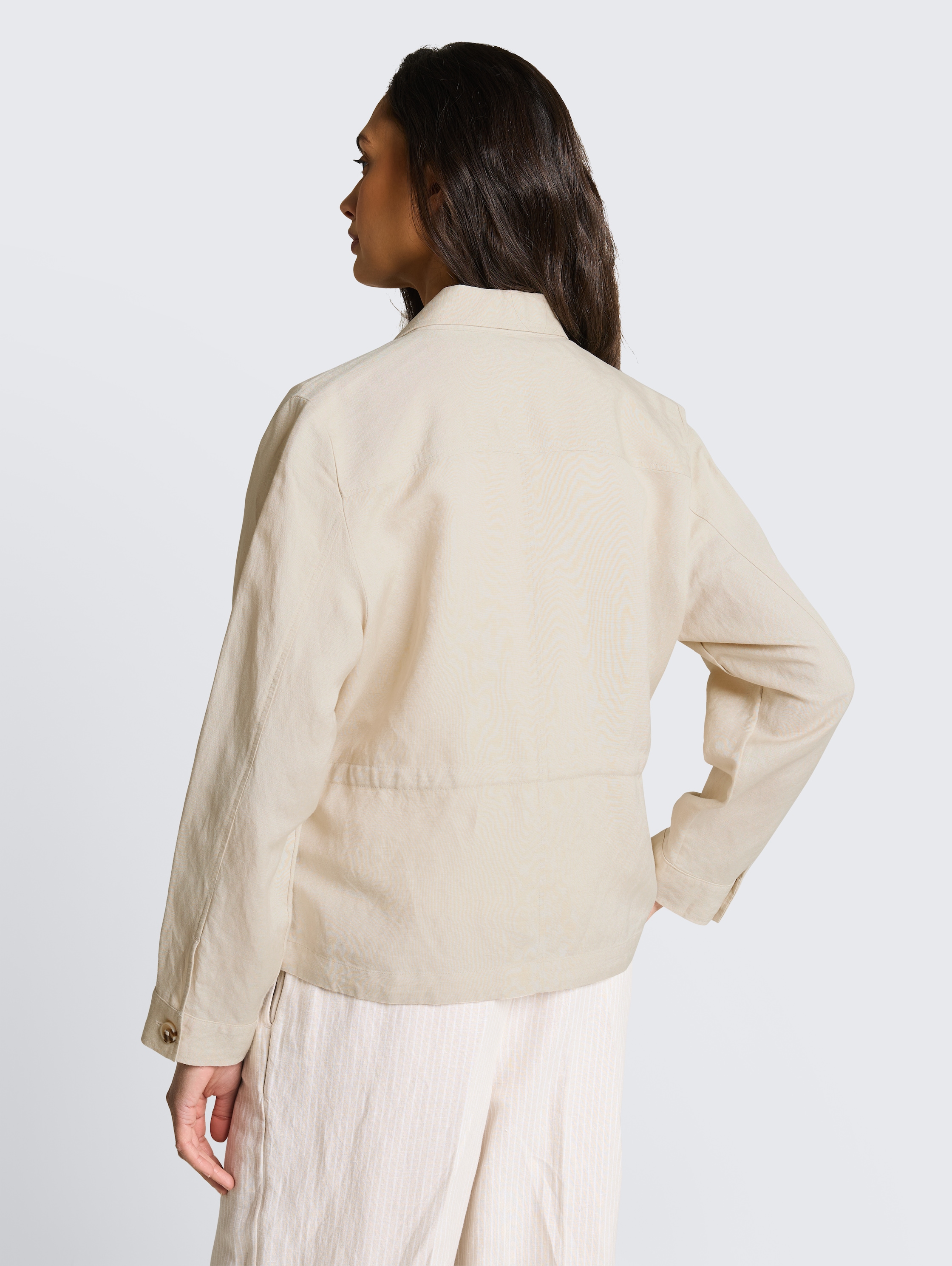 Regular fit jasje met linnen - sand_stone_beige - 