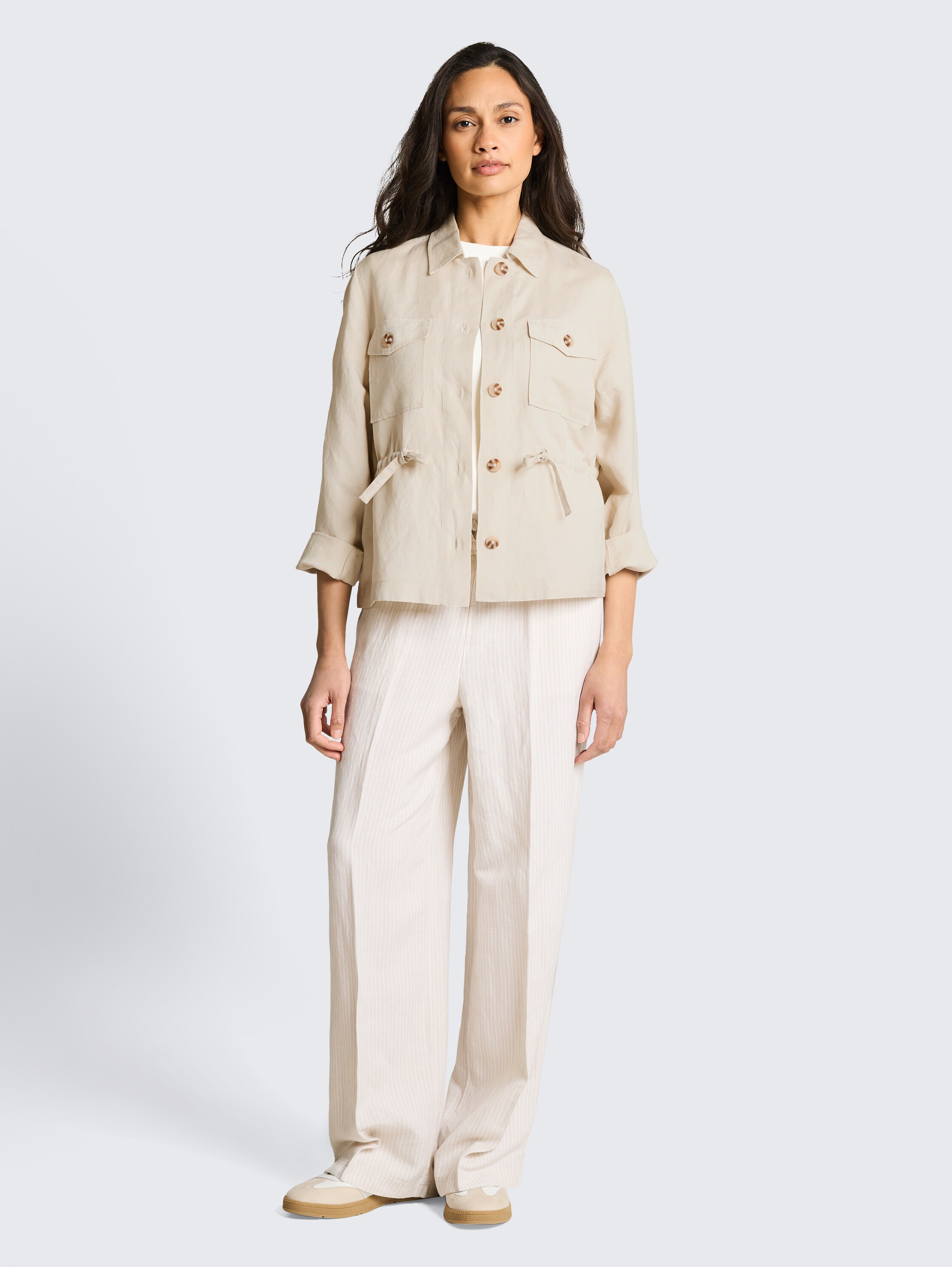 Regular fit jasje met linnen - sand_stone_beige - 