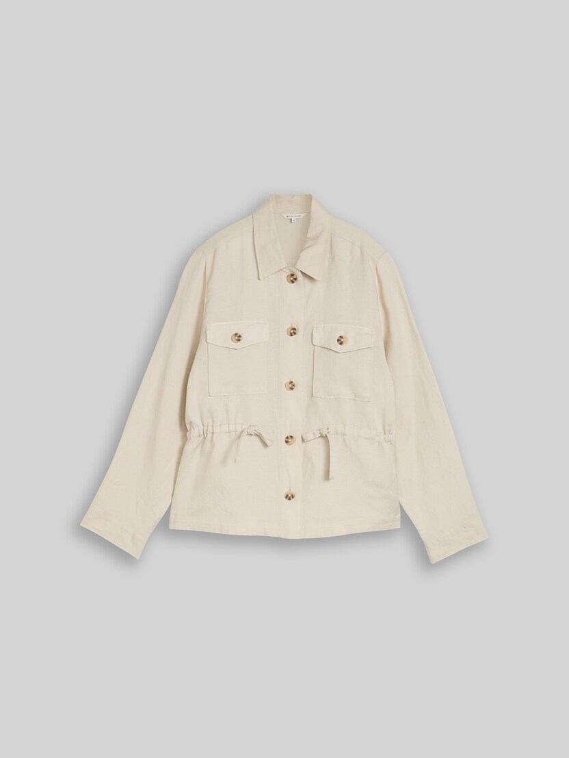 Regular fit jacket with linen blend by Women, sand stone beige