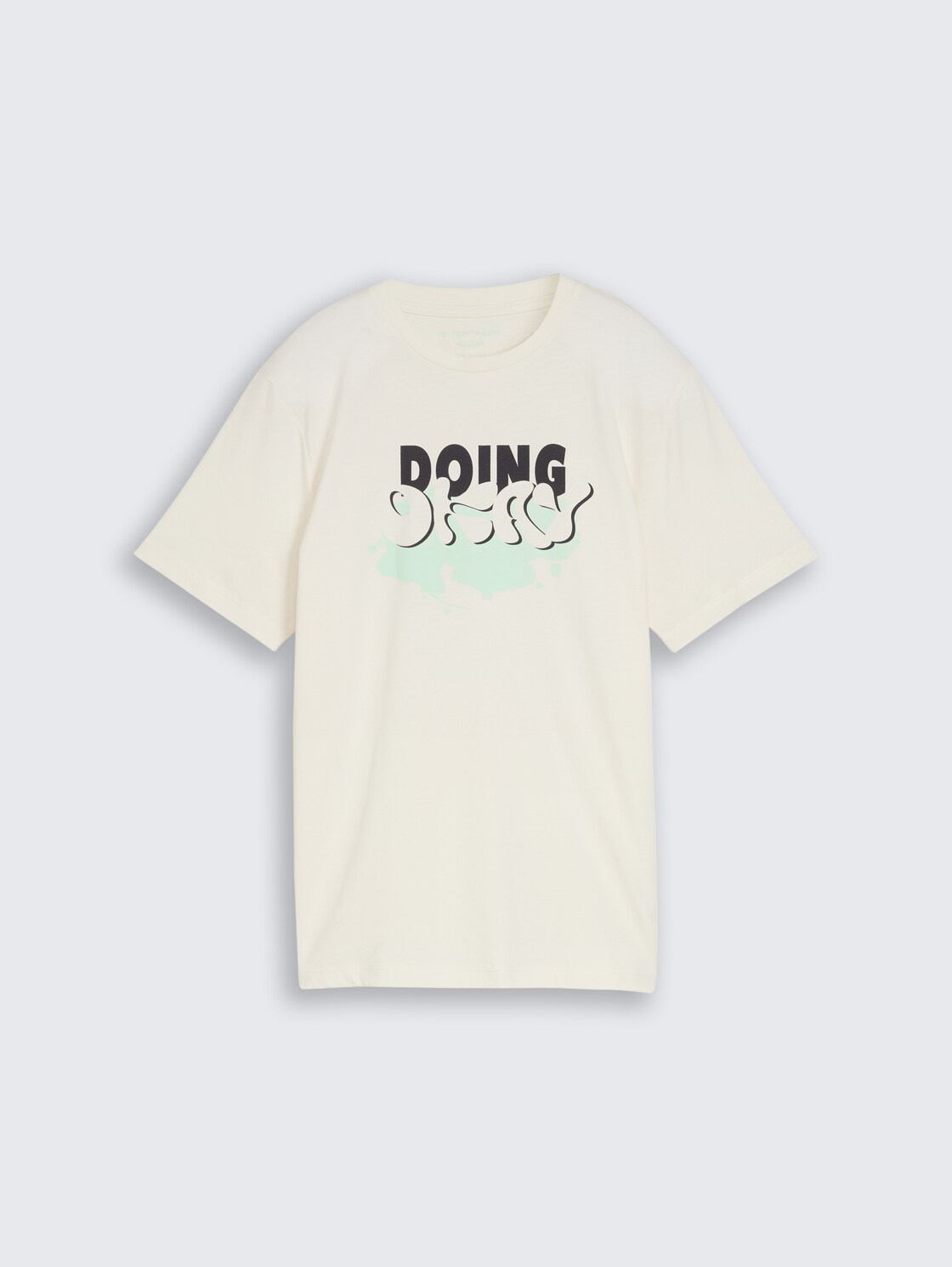 T-Shirt mit Print - Wool White - Vorder-Produkt-Ansicht