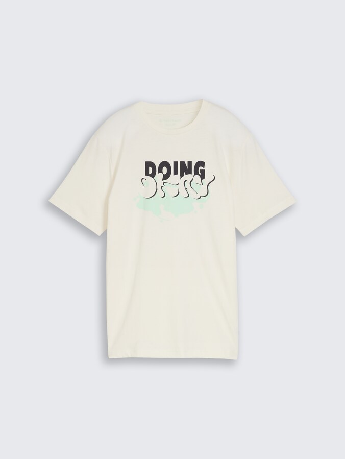 T-shirt with print by Teen Boys, Wool White