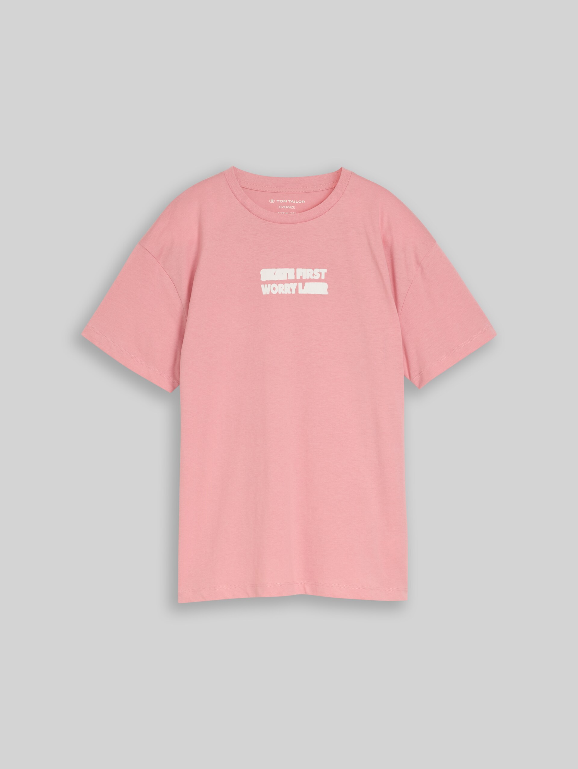 Oversized T-shirt with back print - blush rose - Front product view