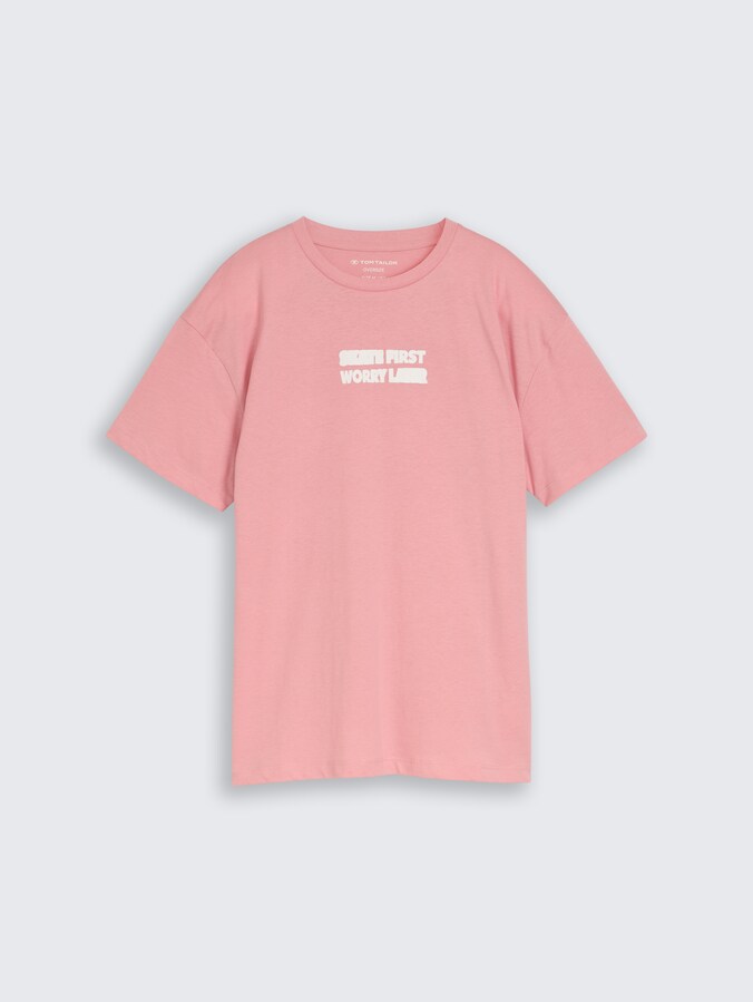 Oversized T-shirt with back print by Teen Boys, blush rose