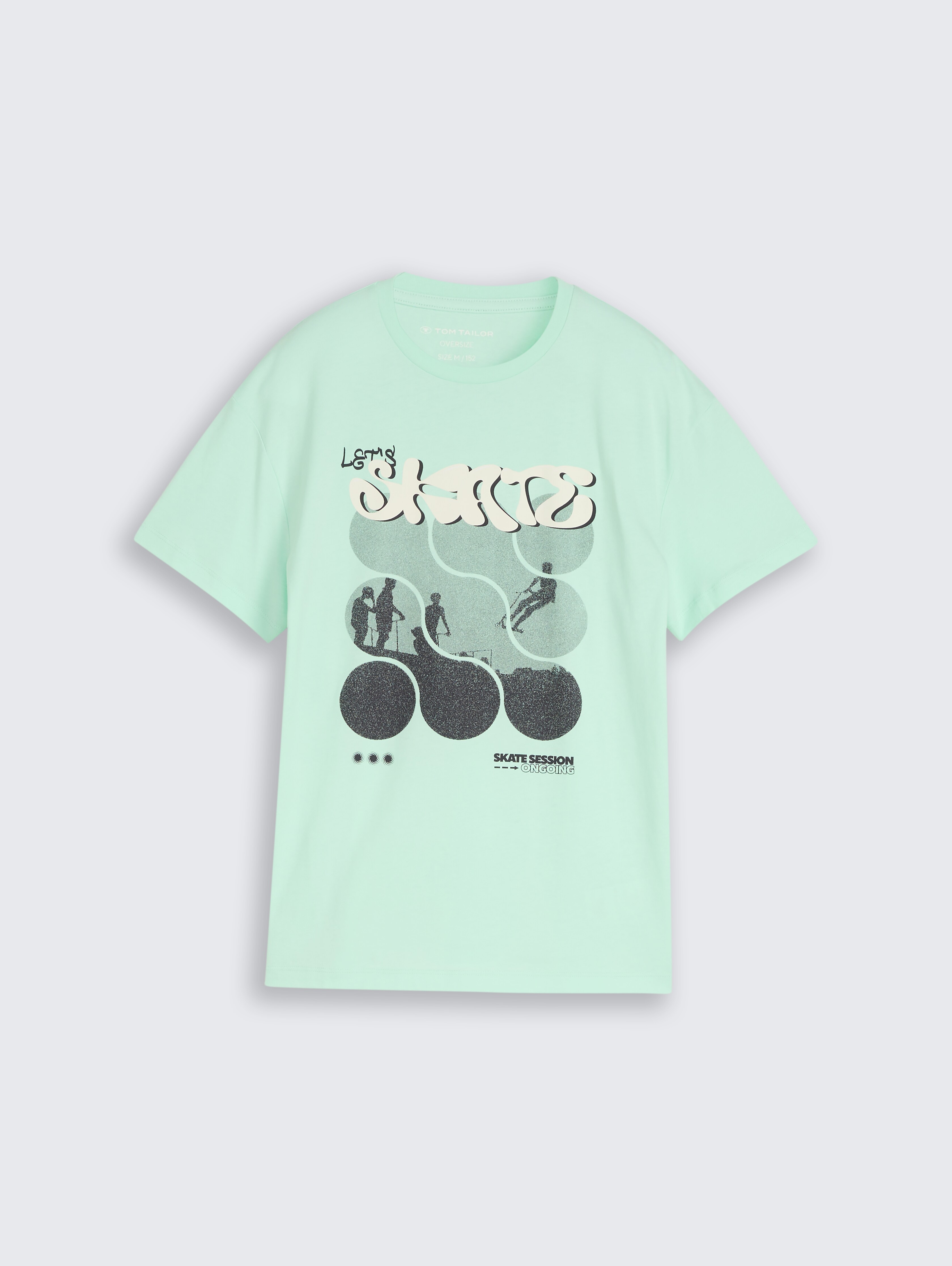 Oversize T-Shirt mit Print von Teen Boys, soft sugar green