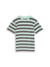 Ausgewählt, T-Shirt mit Streifenmuster aus Baumwolle von Tom Tailor, blau