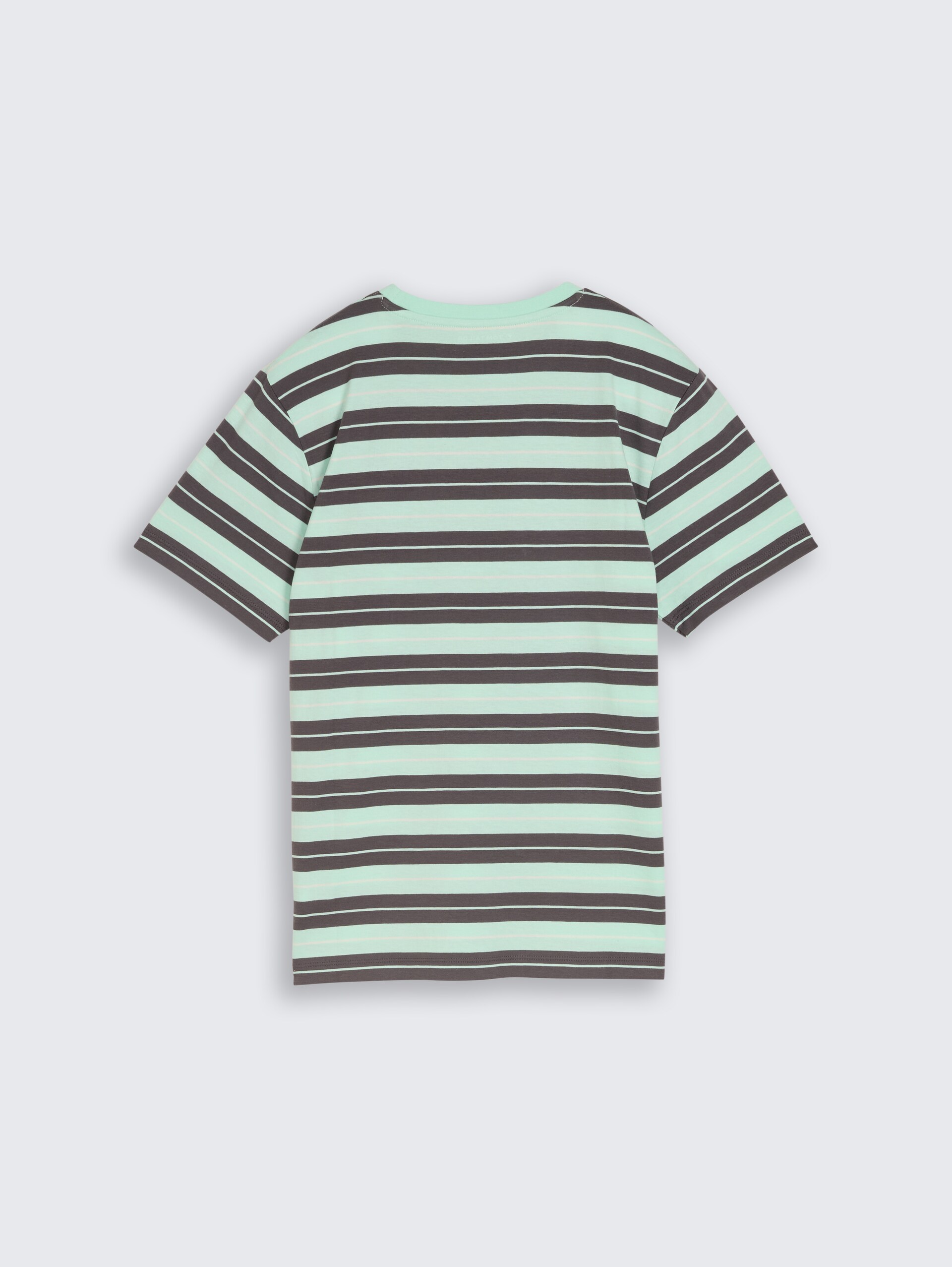 T-shirt met streepjesmotief van katoen - light blue grey stripe