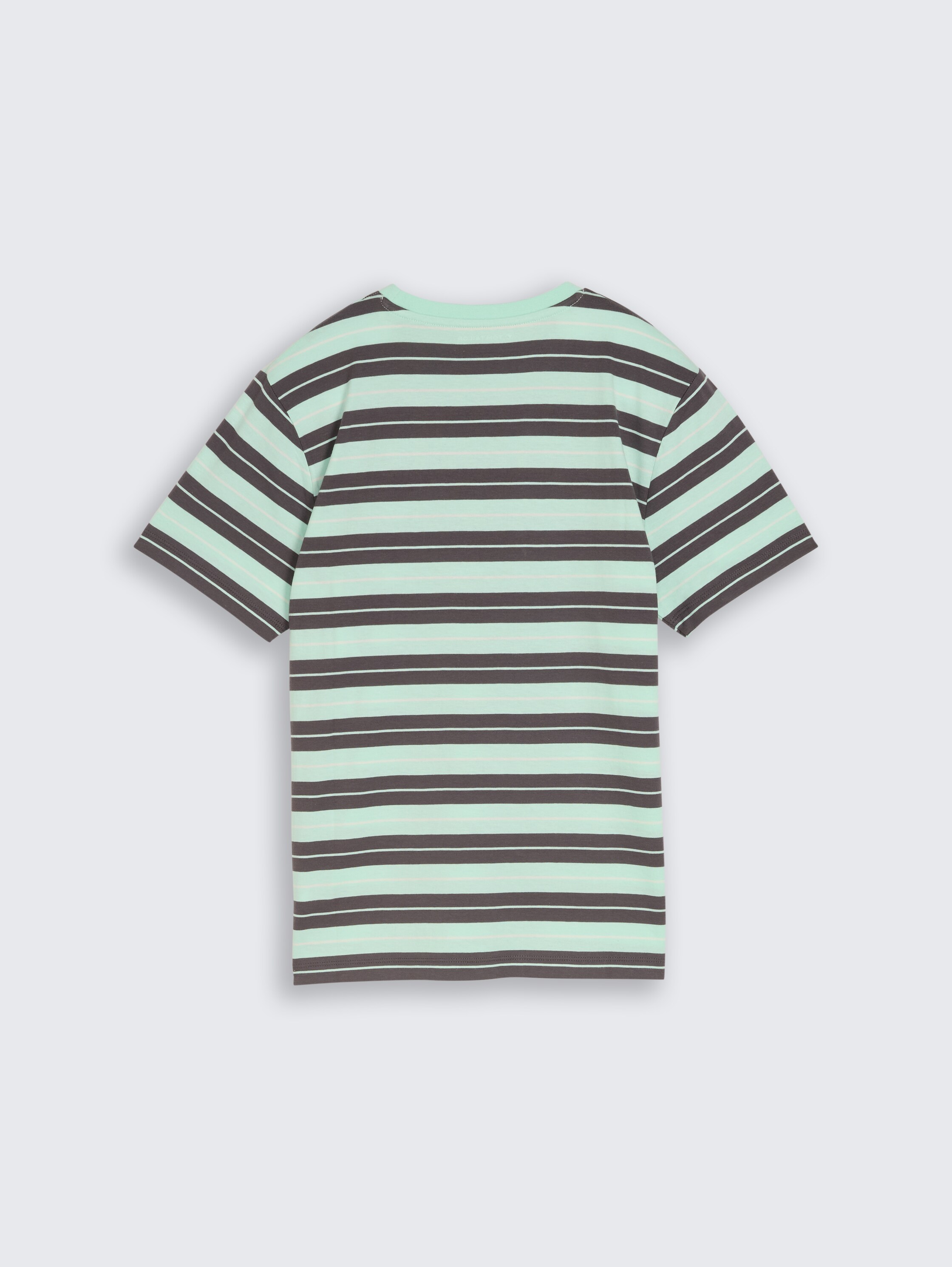 Cotton T-shirt with striped pattern - light_blue_grey_stripe - 