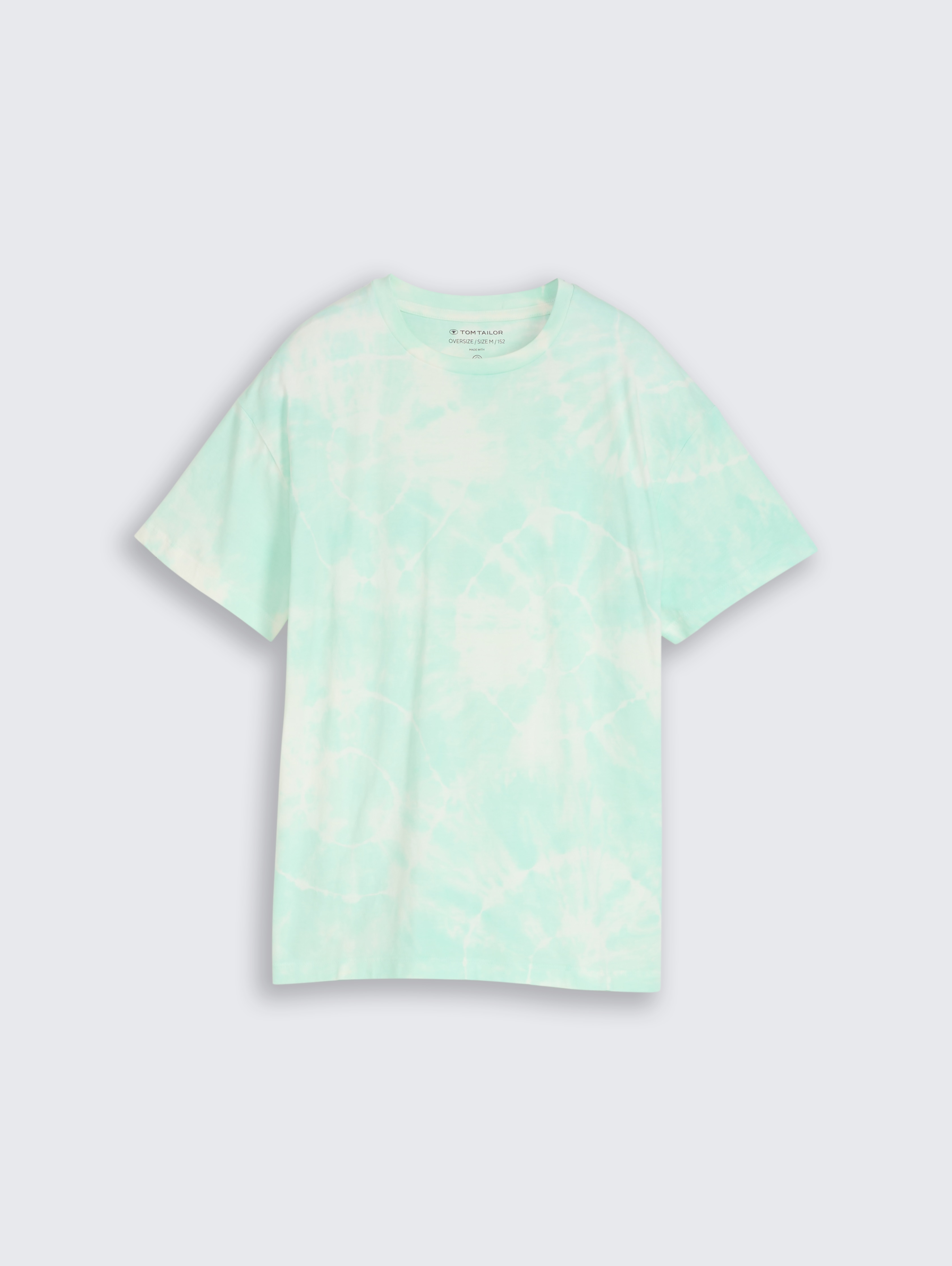 Oversize Tie-Dye T-Shirt von Teen Boys, turquoise white tie dye design