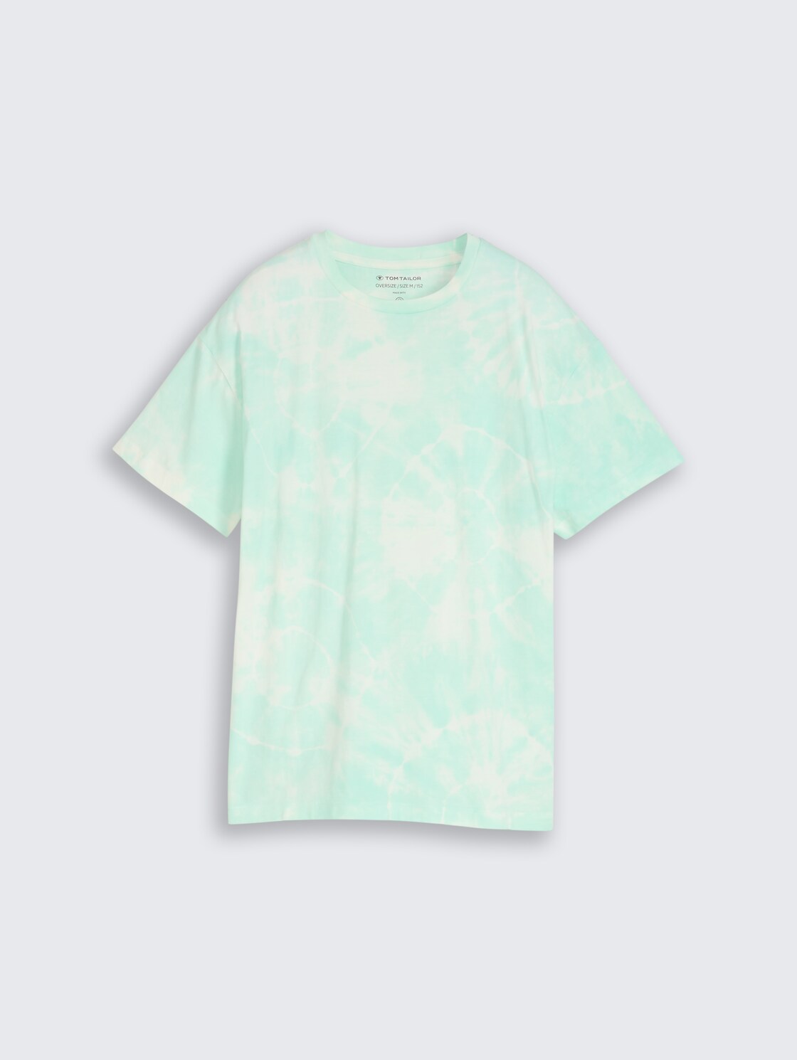 Oversize Tie-Dye T-Shirt - turquoise white tie dye design - Vorder-Produkt-Ansicht