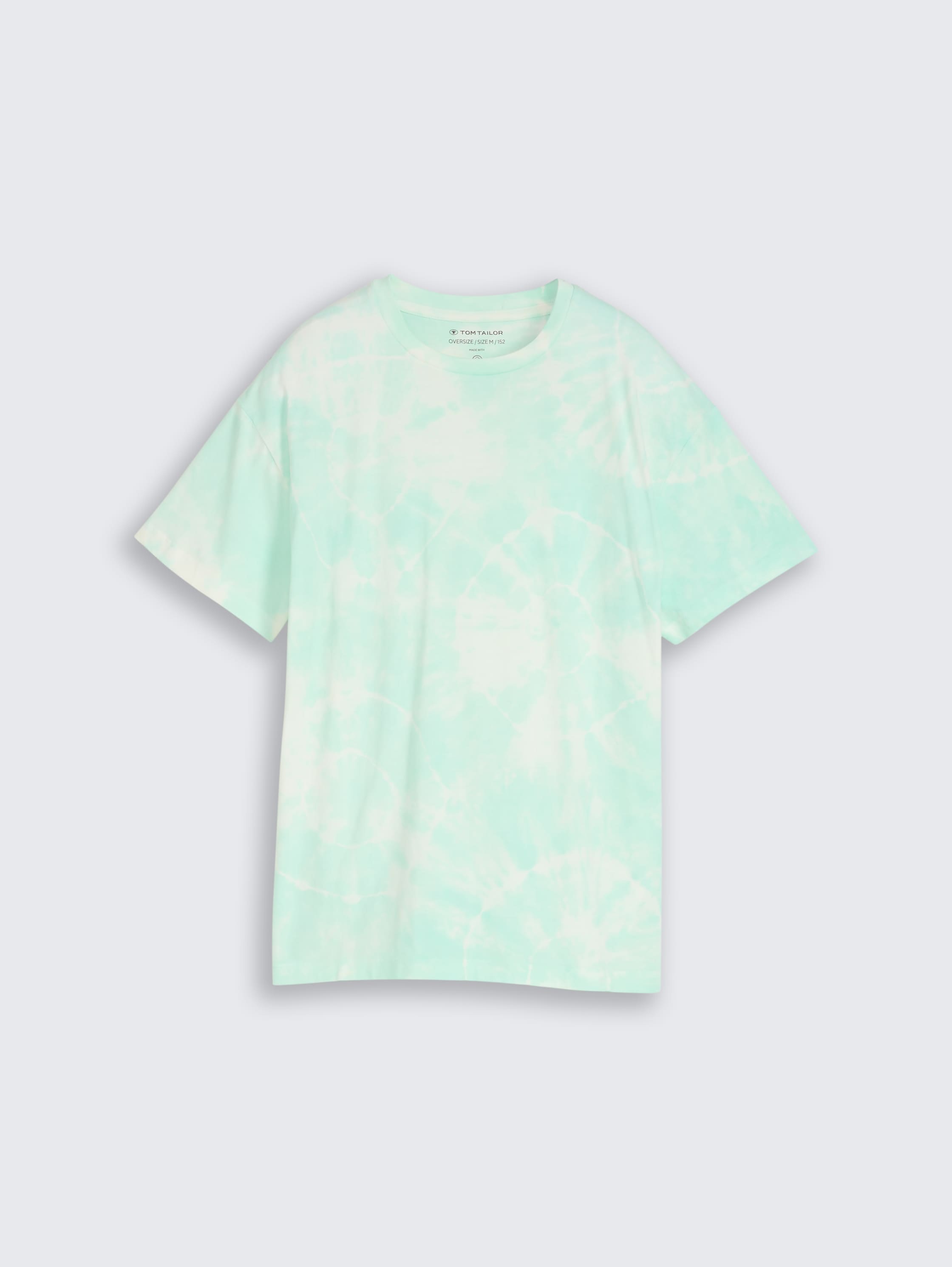 Oversized tie-dye T-shirt - turquoise_white_tie_dye_design - 
