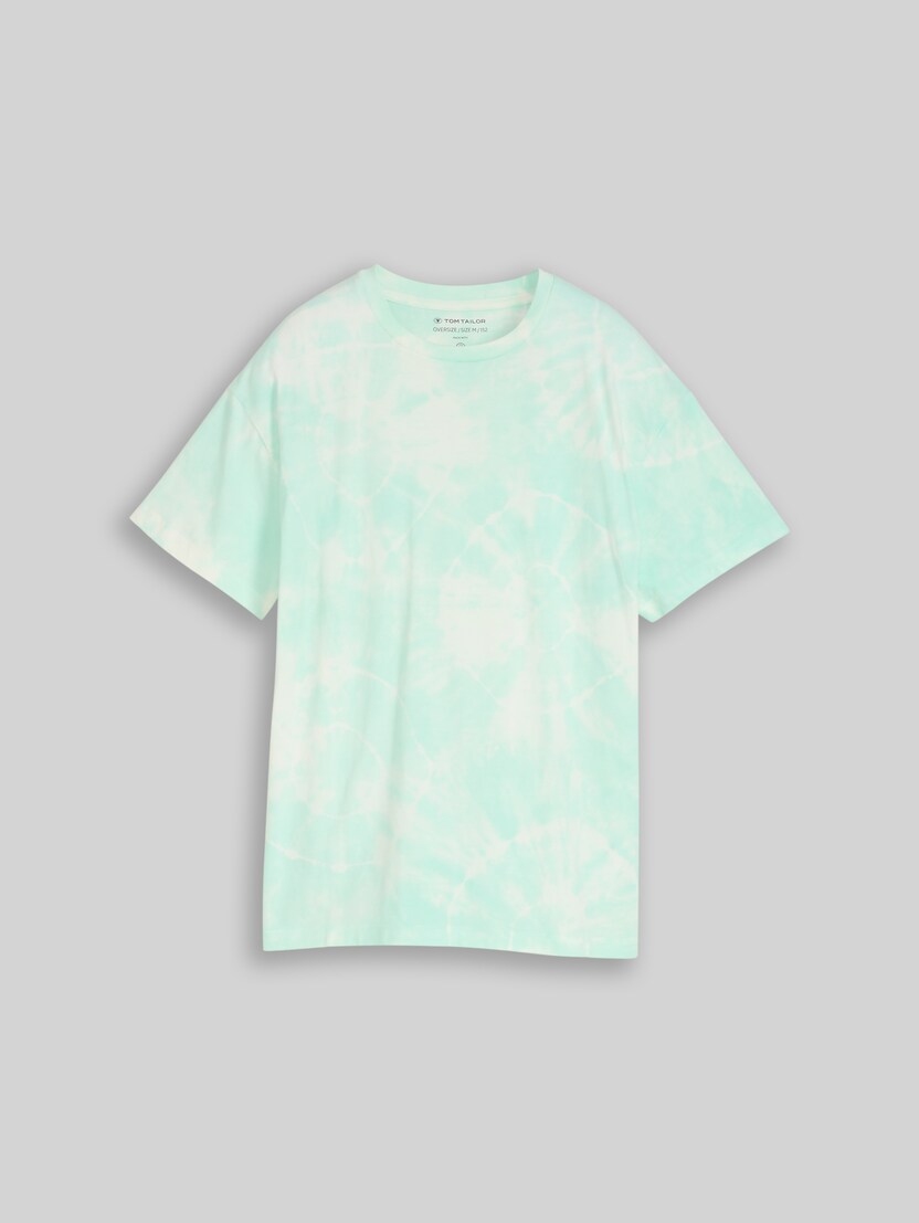 Oversize Tie-Dye T-Shirt von Teen Boys, turquoise white tie dye design