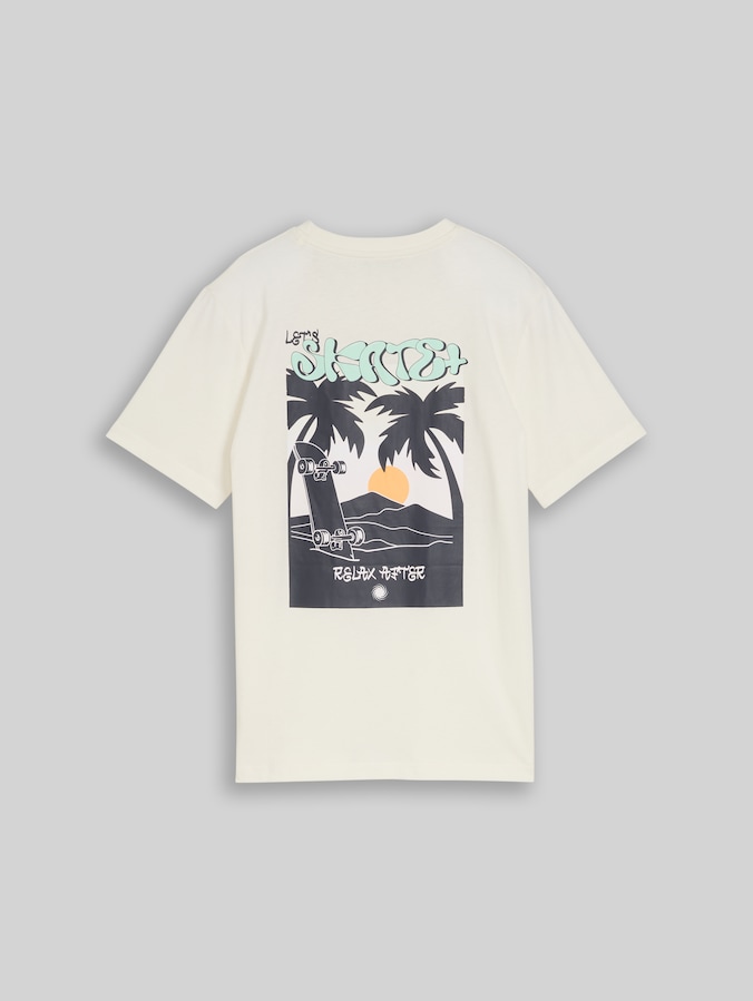 Glow-in-the-Dark T-Shirt mit Rückenprint von Teen Boys, Wool White