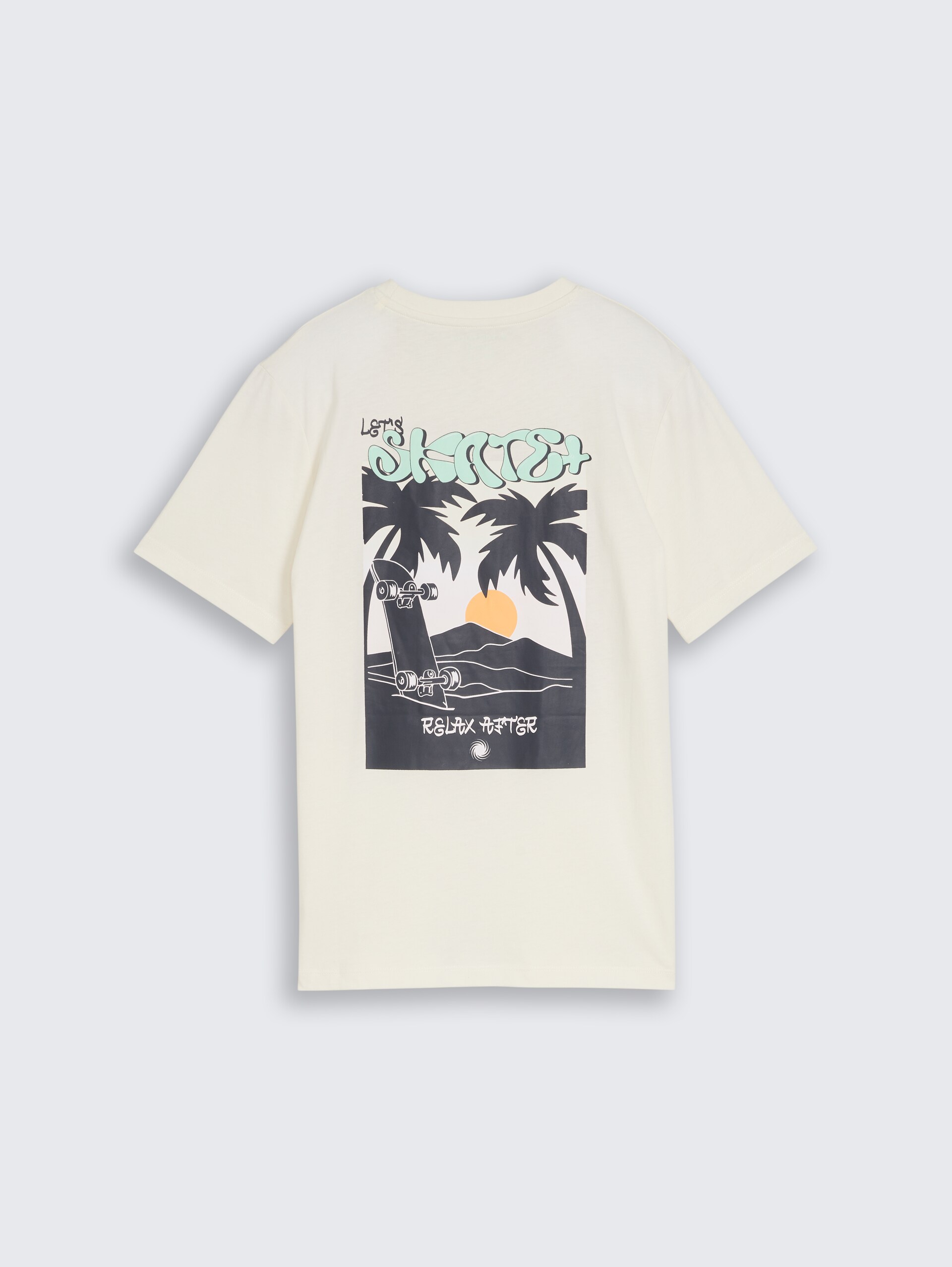 Glow-in-the-Dark T-Shirt mit Rückenprint - Wool White