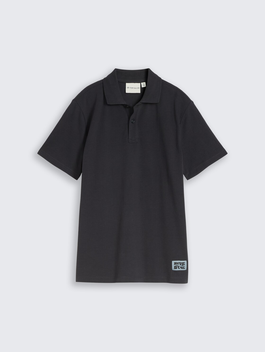 Piqué Poloshirt mit Logo-Badge - coal grey