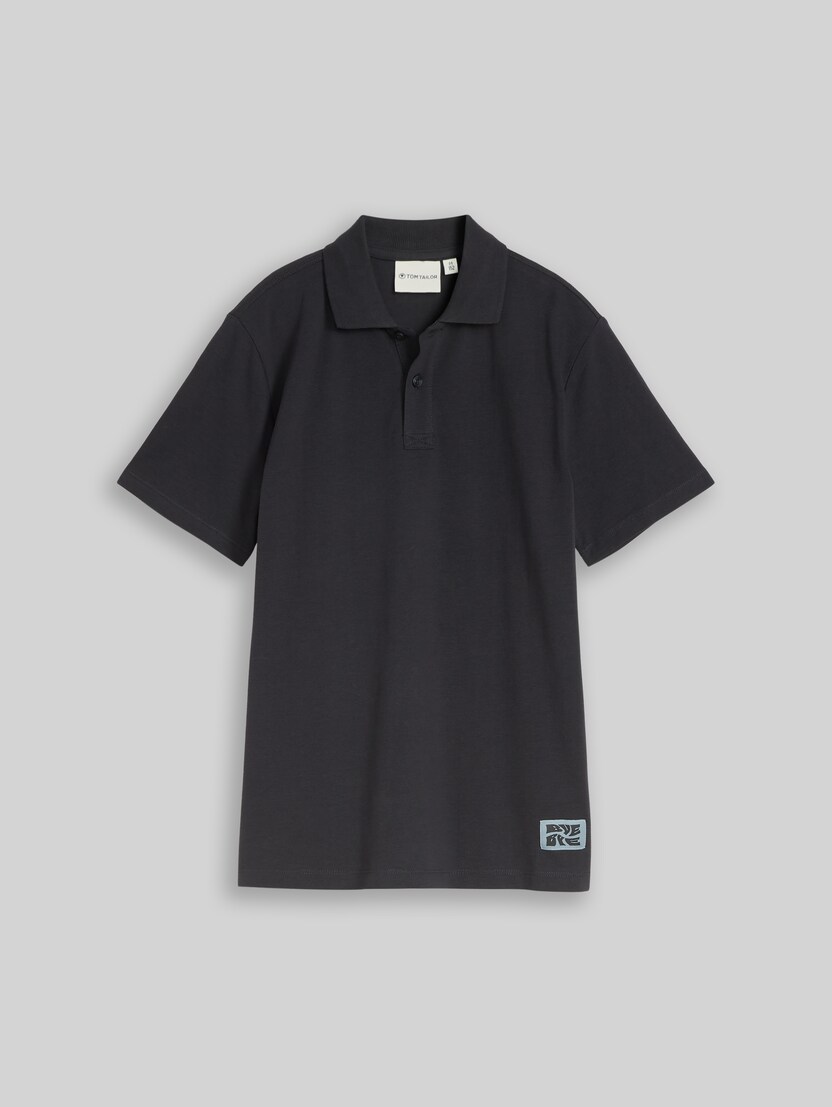 Piqué Poloshirt mit Logo-Badge von Teen Boys, coal grey
