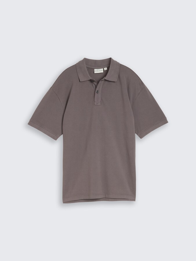 Oversized piqué polo shirt by Teen Boys, dark urban grey