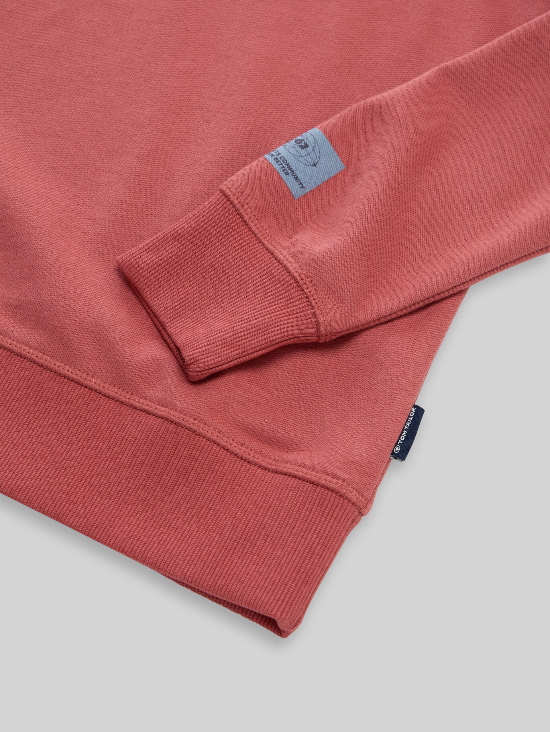 Basic Sweatshirt - faded red - Detail-Model-Ansicht
