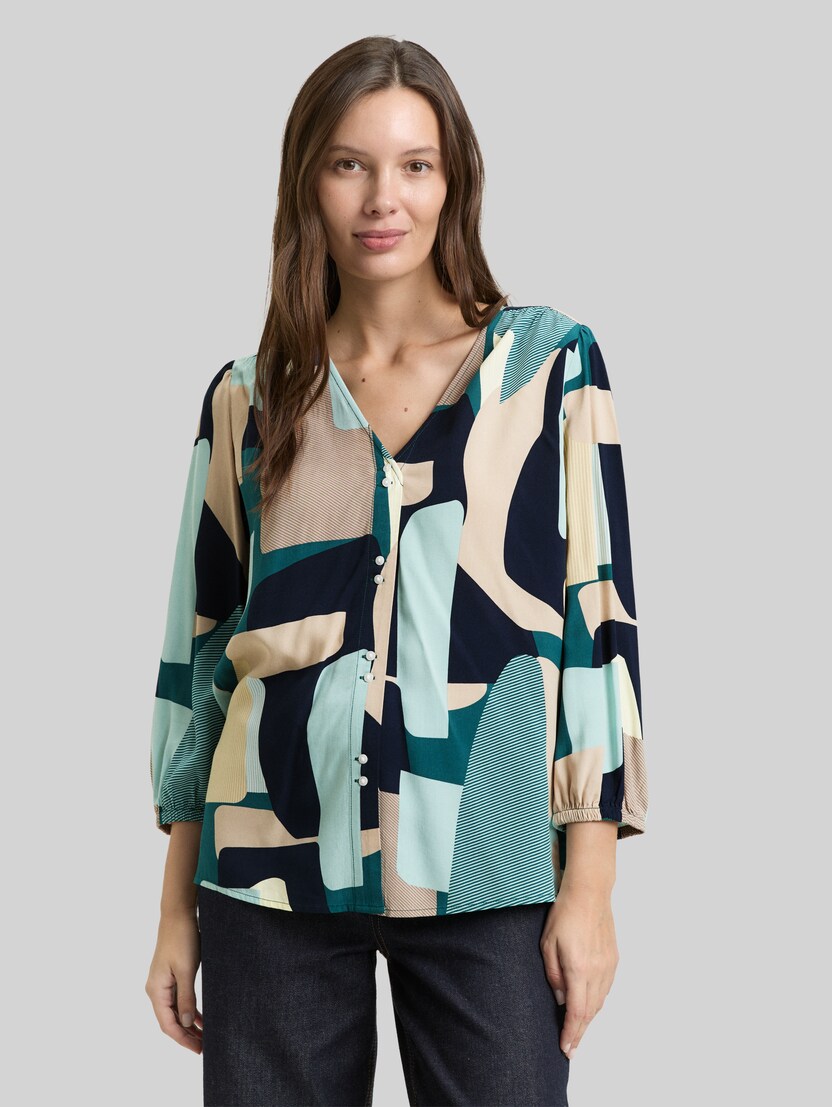 Bluse aus Viskose von Women, abstract stripe print