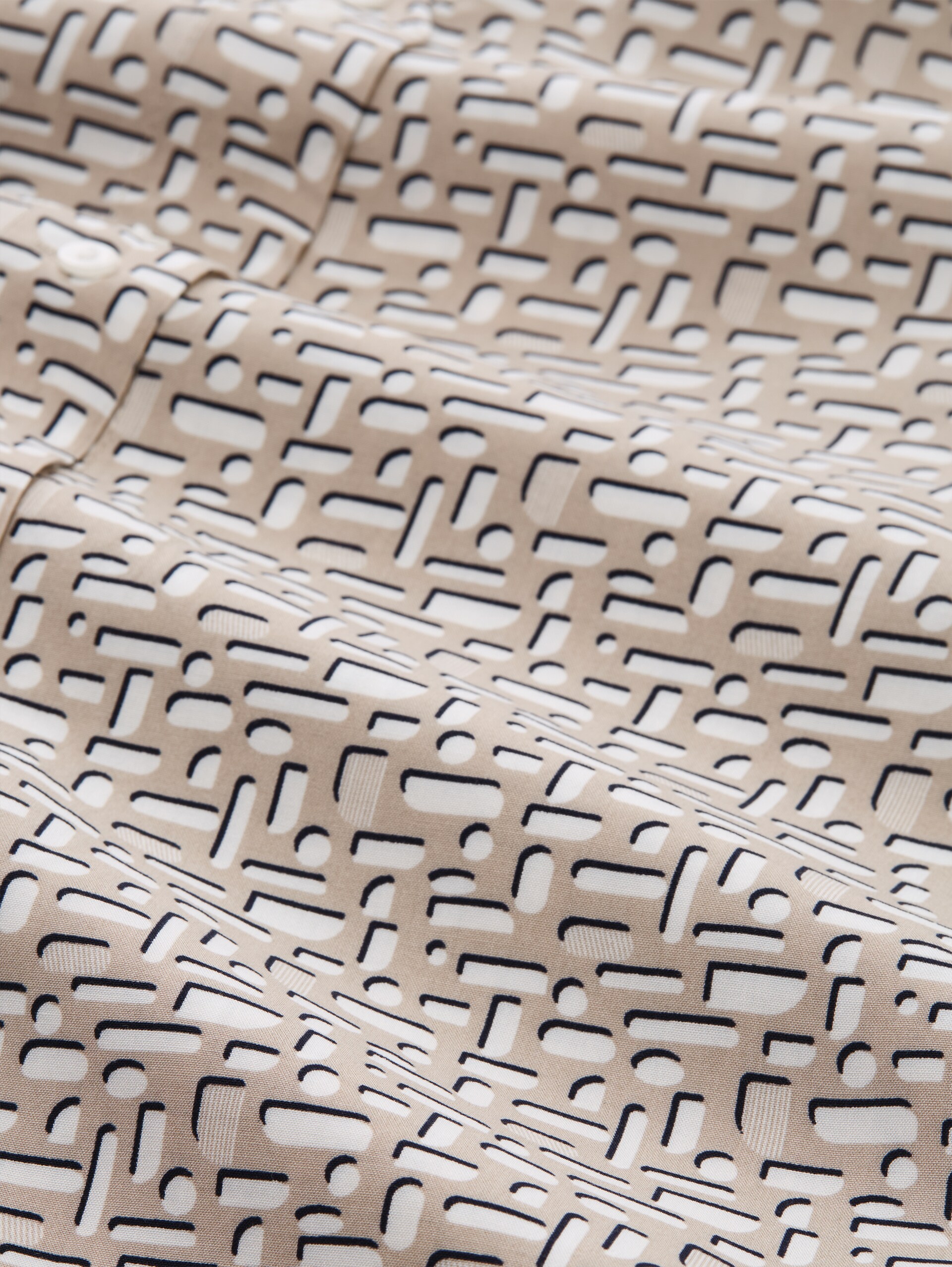 Viscose blouse - soft taupe geometric minimal - Material view