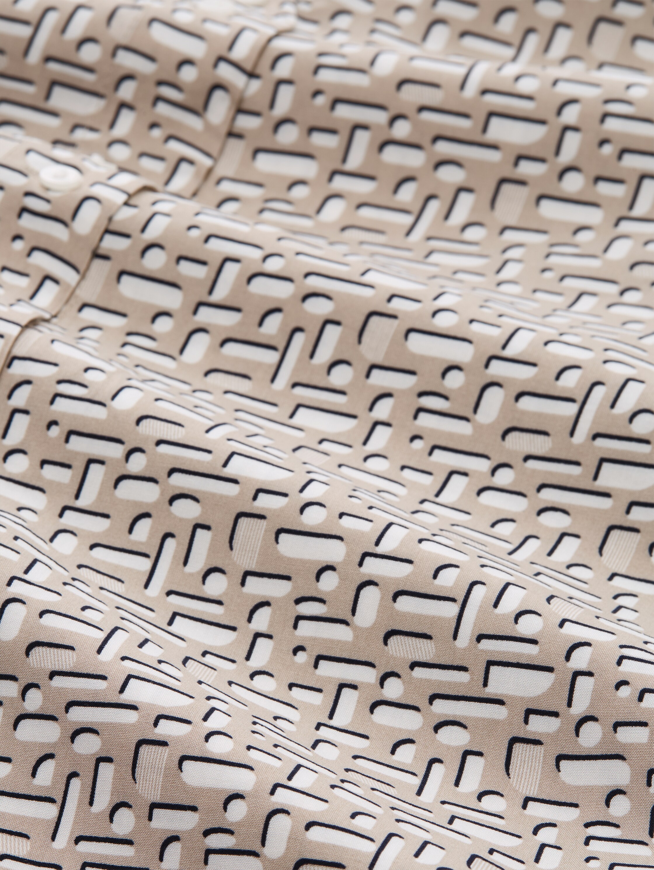 Blouse van viscose - soft taupe geometric minimal - Materiaalweergave