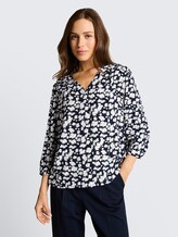 Blouse en viscose - blue ginkgo minimal - Découpe Vue de face du modèle