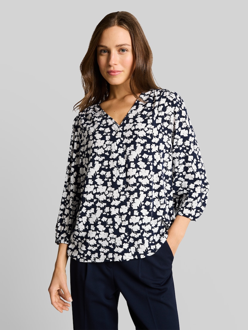 Viscose blouse by Women, blue ginkgo minimal