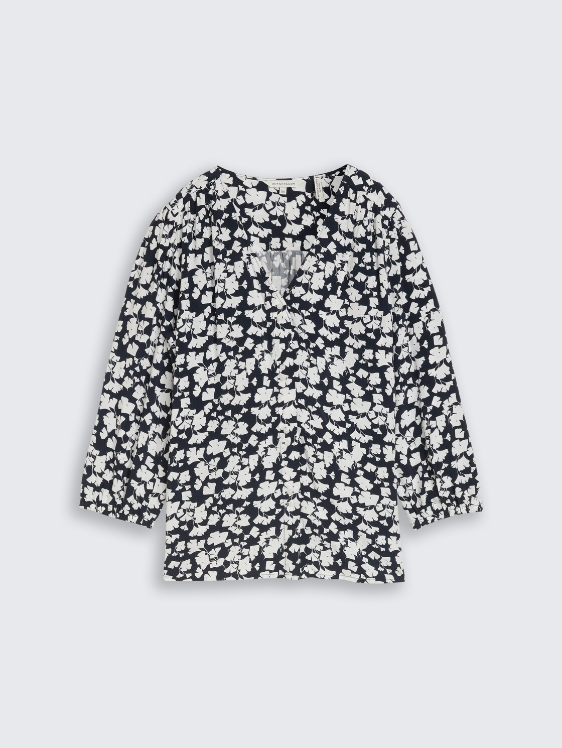 Bluse aus Viskose - blue ginkgo minimal - Vorder-Produkt-Ansicht