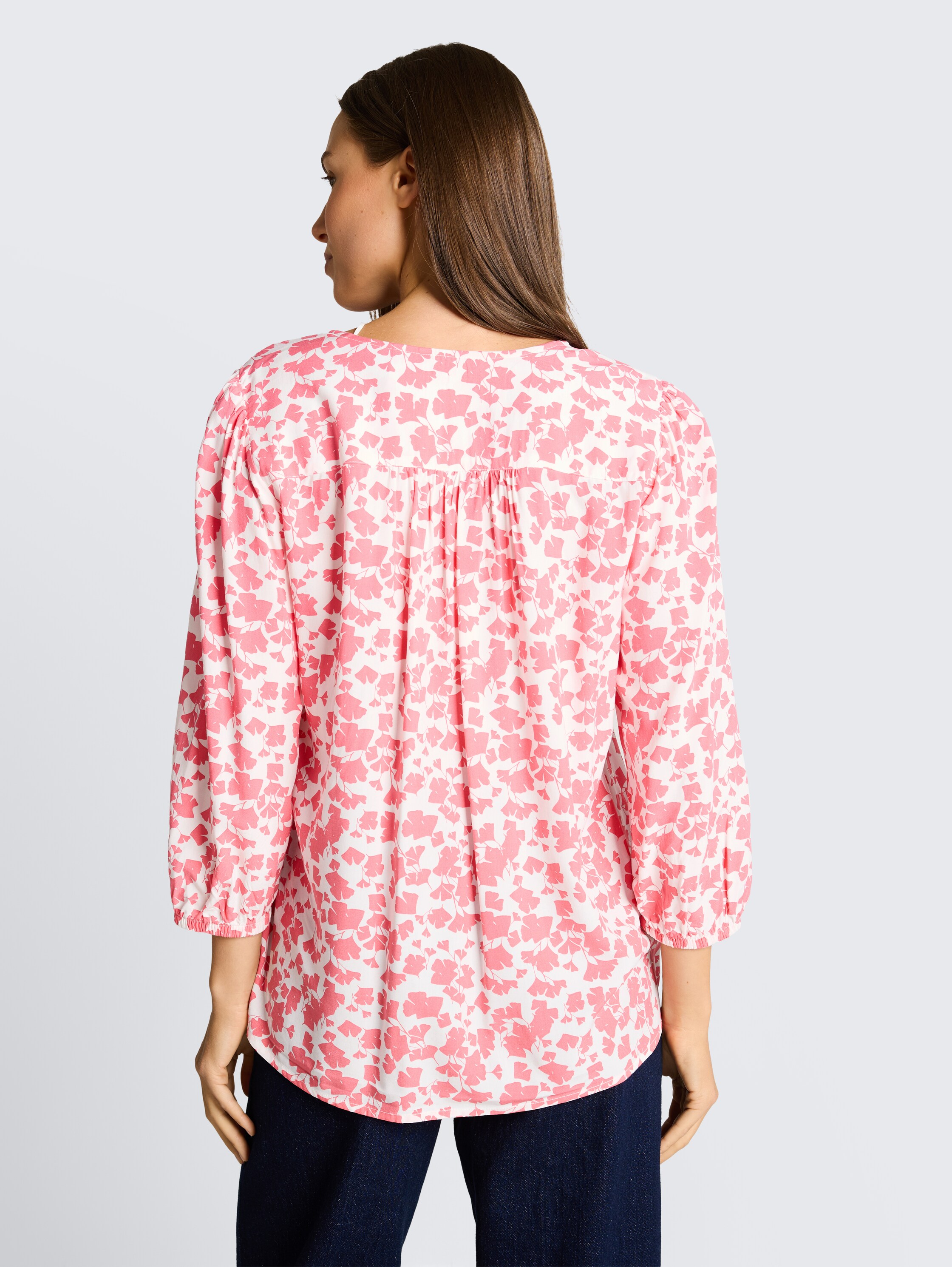Viscose blouse - coral_pink_ginkgo_minimal - 