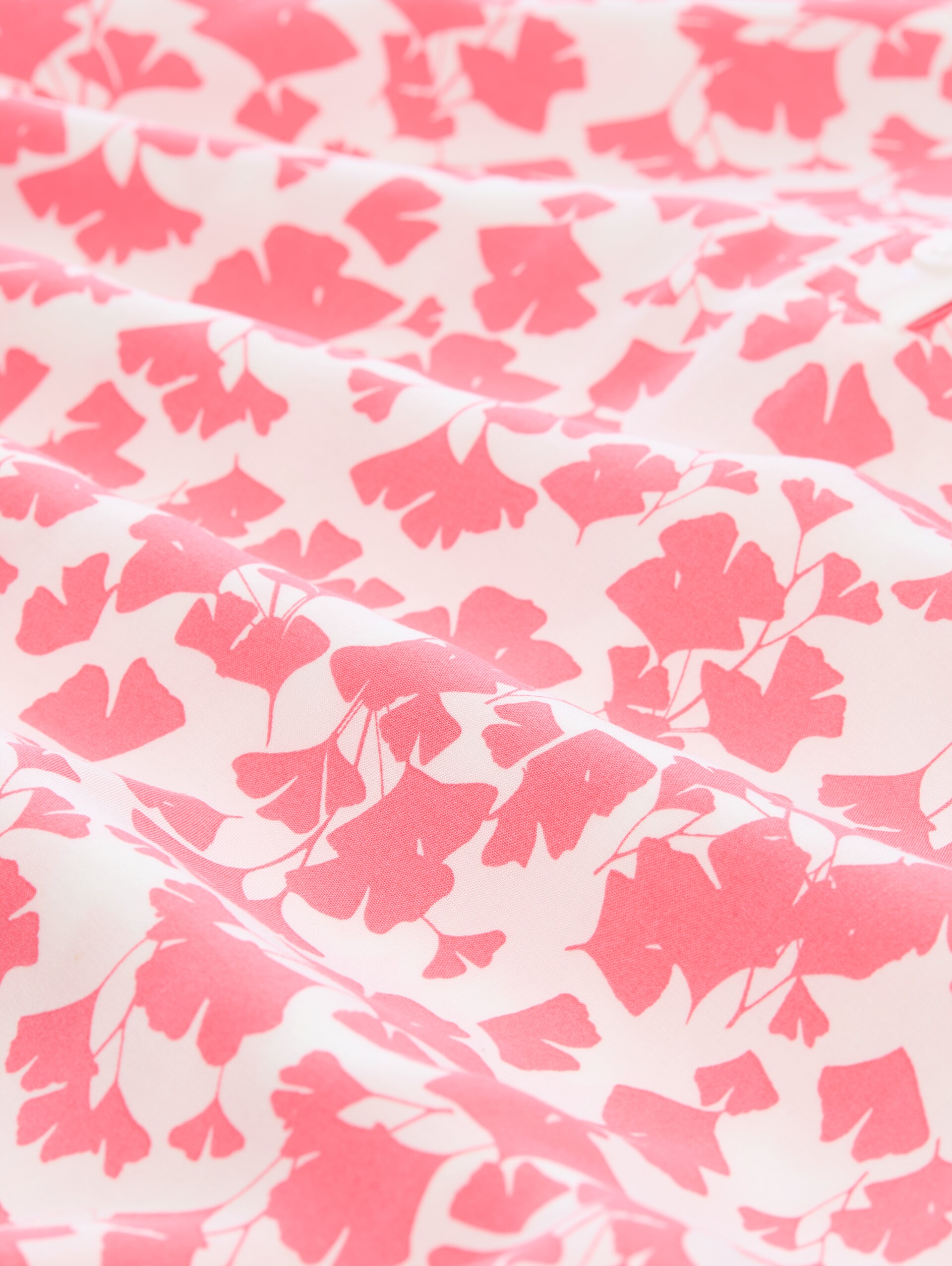 Viscose blouse - coral pink ginkgo minimal - Material view