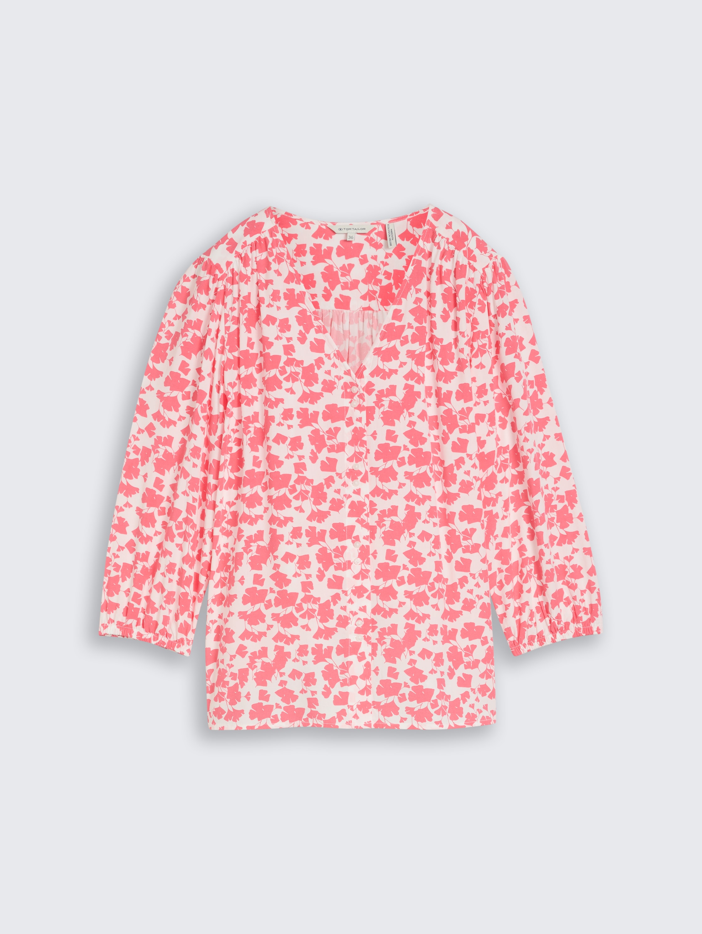 Viscose blouse - coral_pink_ginkgo_minimal - 