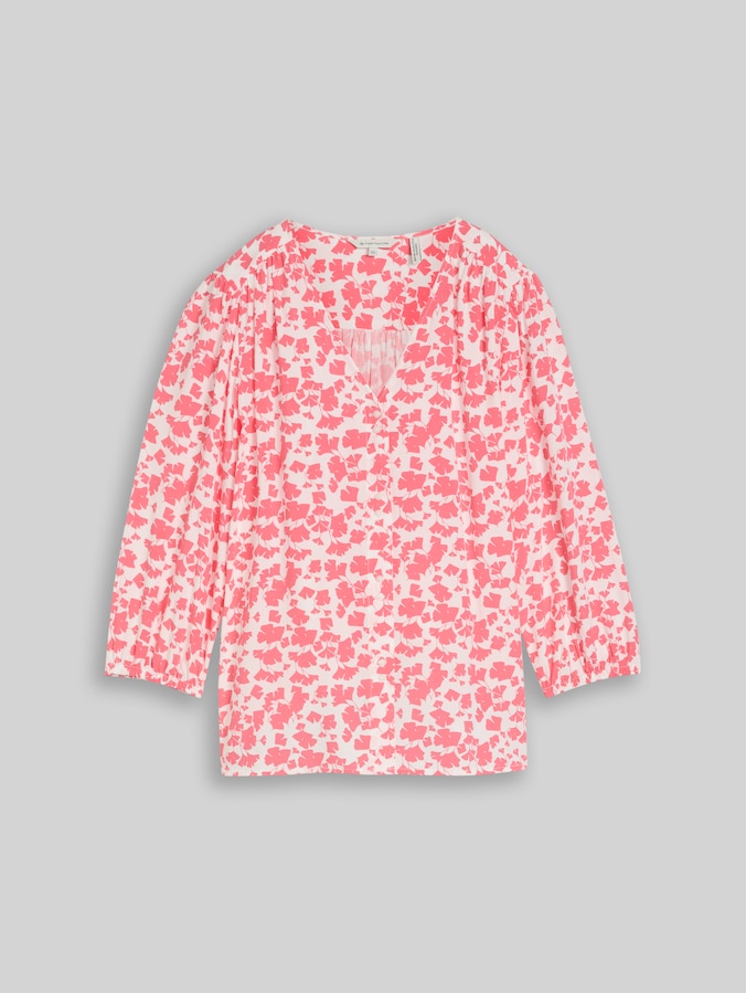 Bluse aus Viskose von Women, coral pink ginkgo minimal