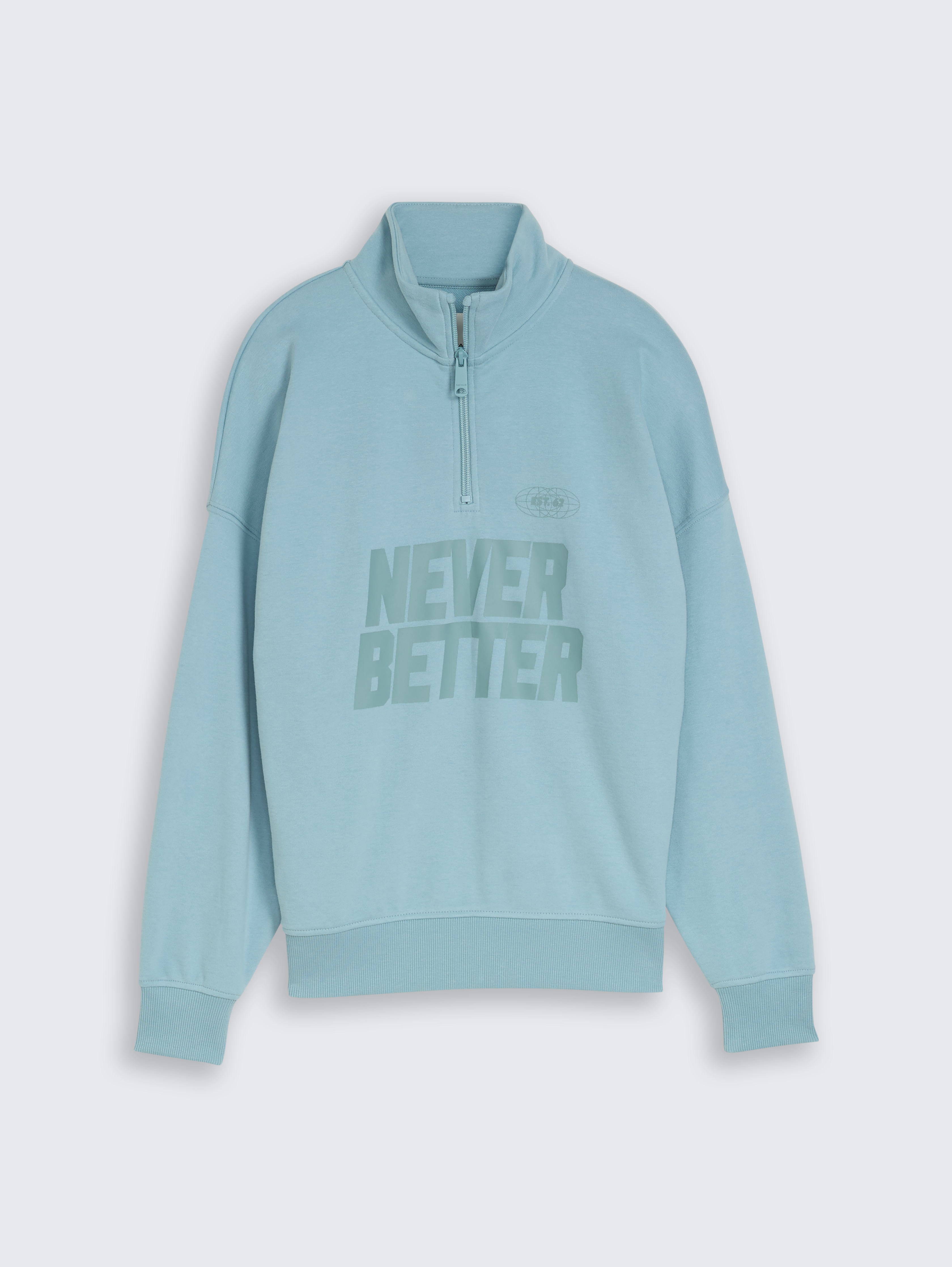 Oversize Troyer Sweatshirt von Teen Boys, light teal