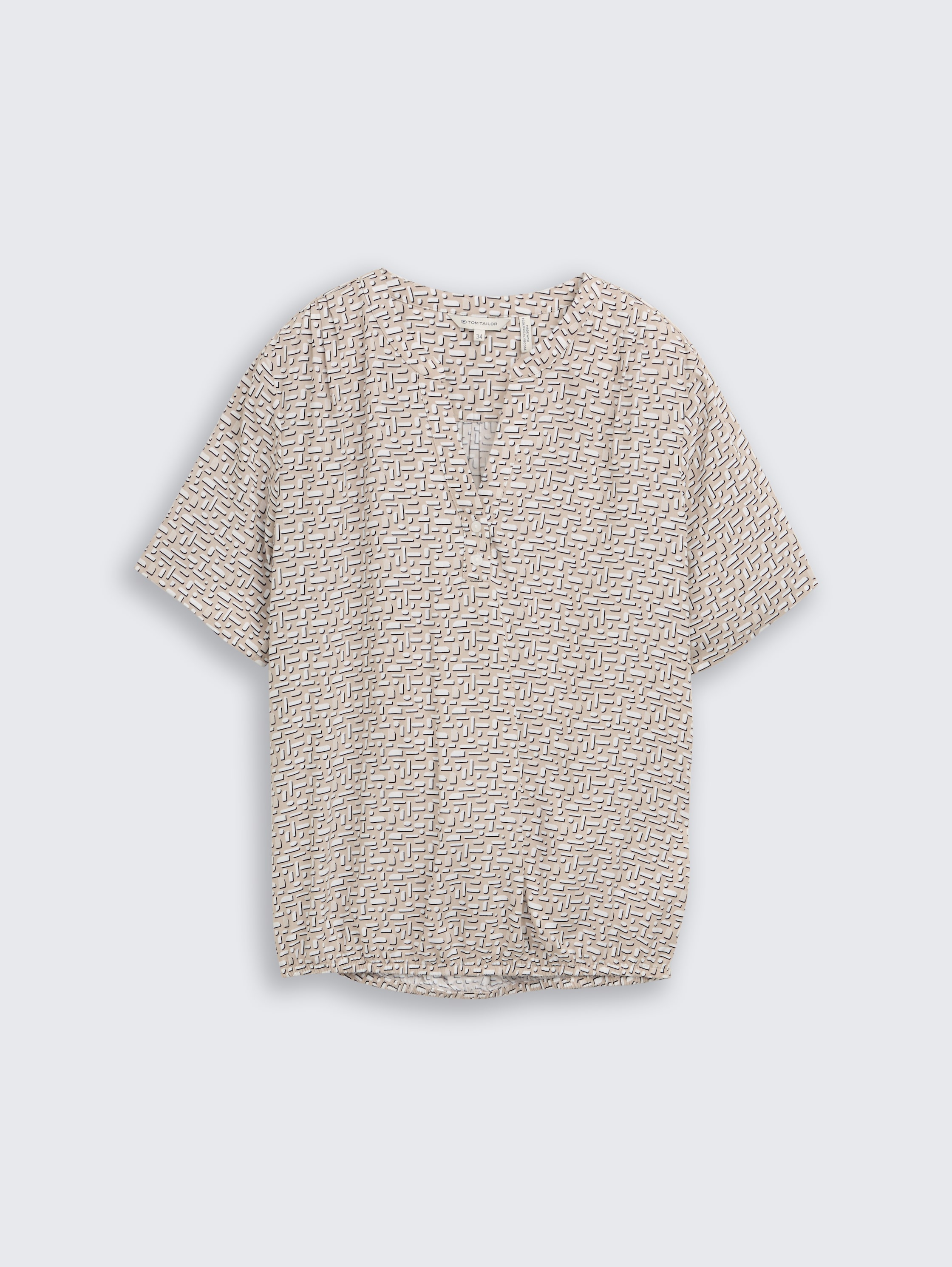 Blouse à motifs - soft taupe geometric minimal - Vue de face du produit