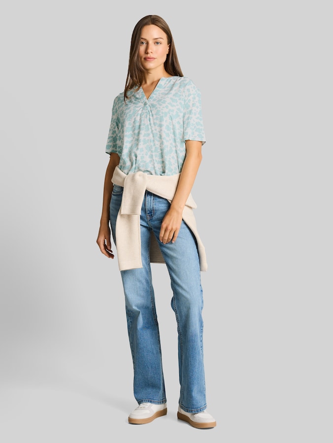 Bluse mit Muster von Women, green ginkgo minimal