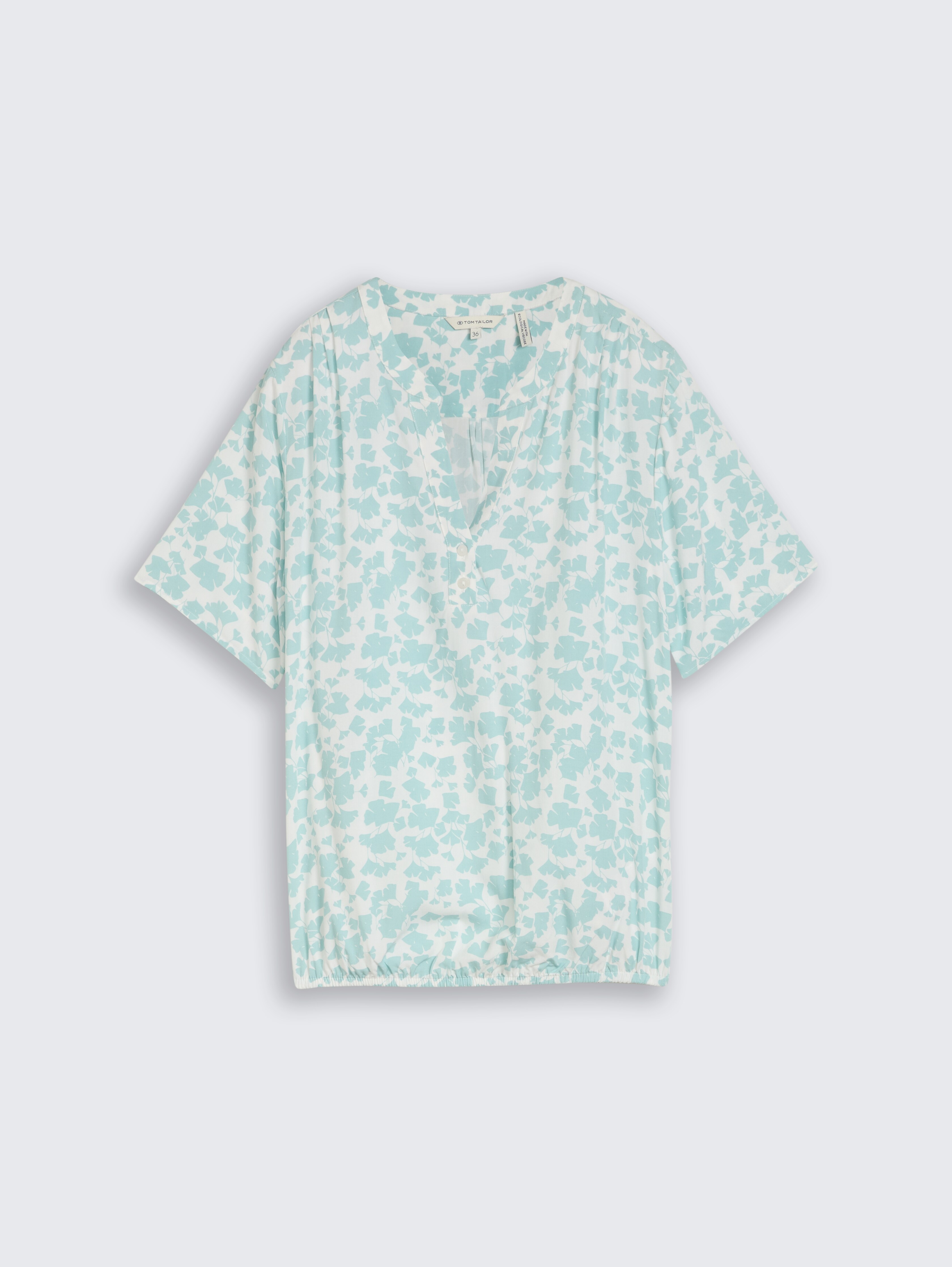 Patterned blouse by Women, green ginkgo minimal