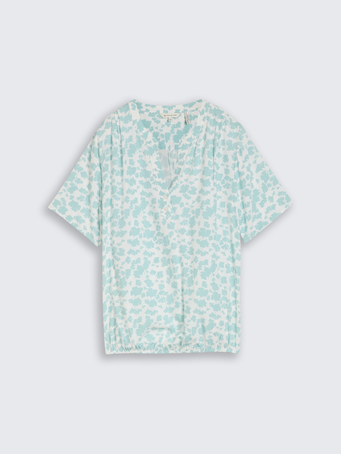 Bluse mit Muster - green ginkgo minimal - Vorder-Produkt-Ansicht