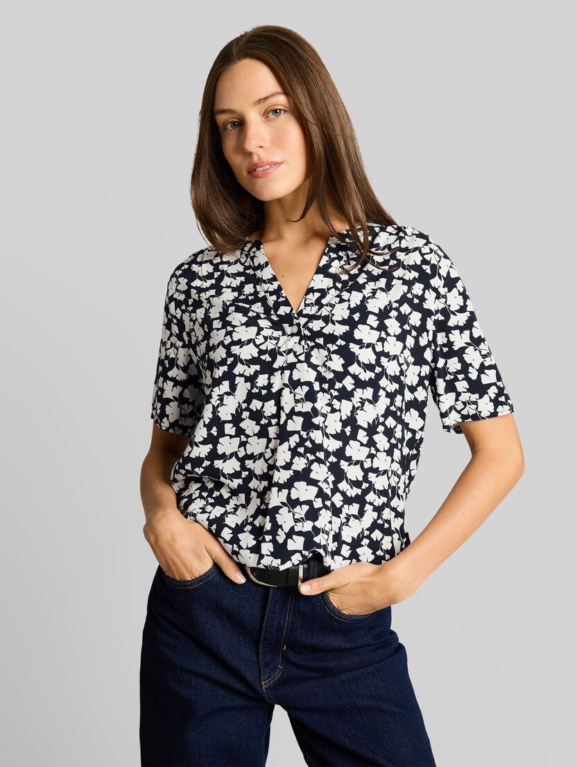 Bluse mit Muster von Women, blue ginkgo minimal
