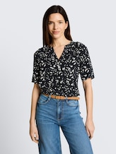 Blouse à motifs - navy dot - Découpe Vue de face du modèle