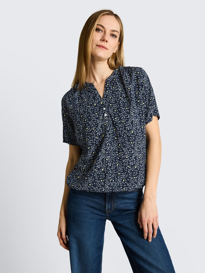 Blouse met patroon door Women, navy small leaves design