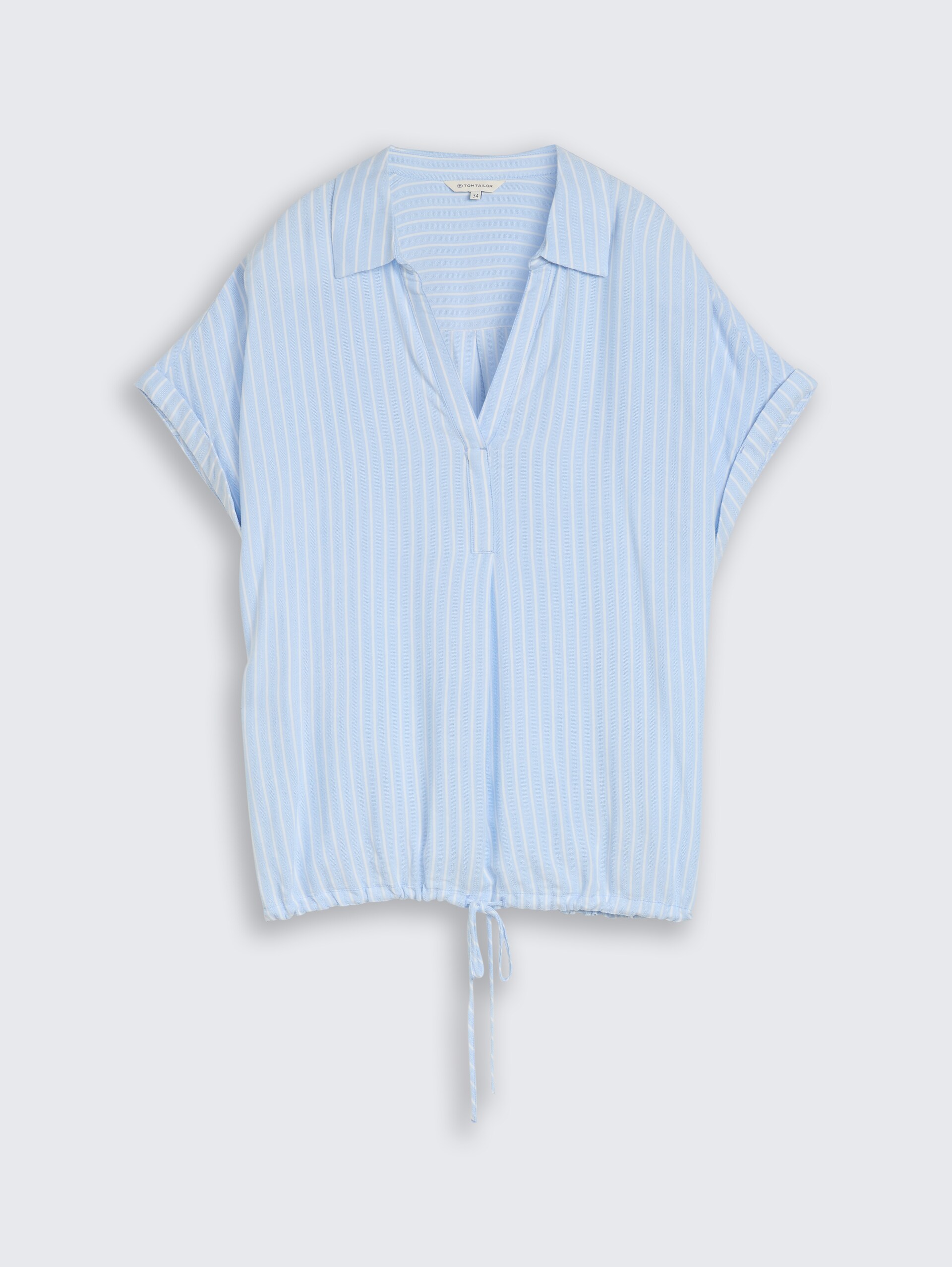 Loose Fit Bluse mit Streifenmuster - blue white stripe - Vorder-Produkt-Ansicht