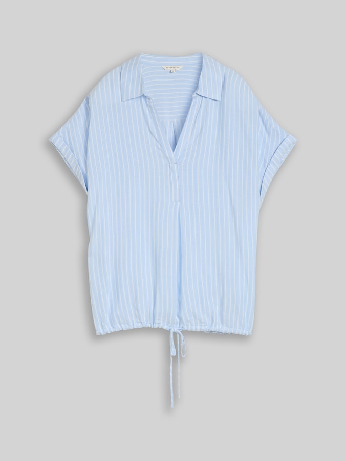 Loose Fit Bluse mit Streifenmuster von Women, blue white stripe