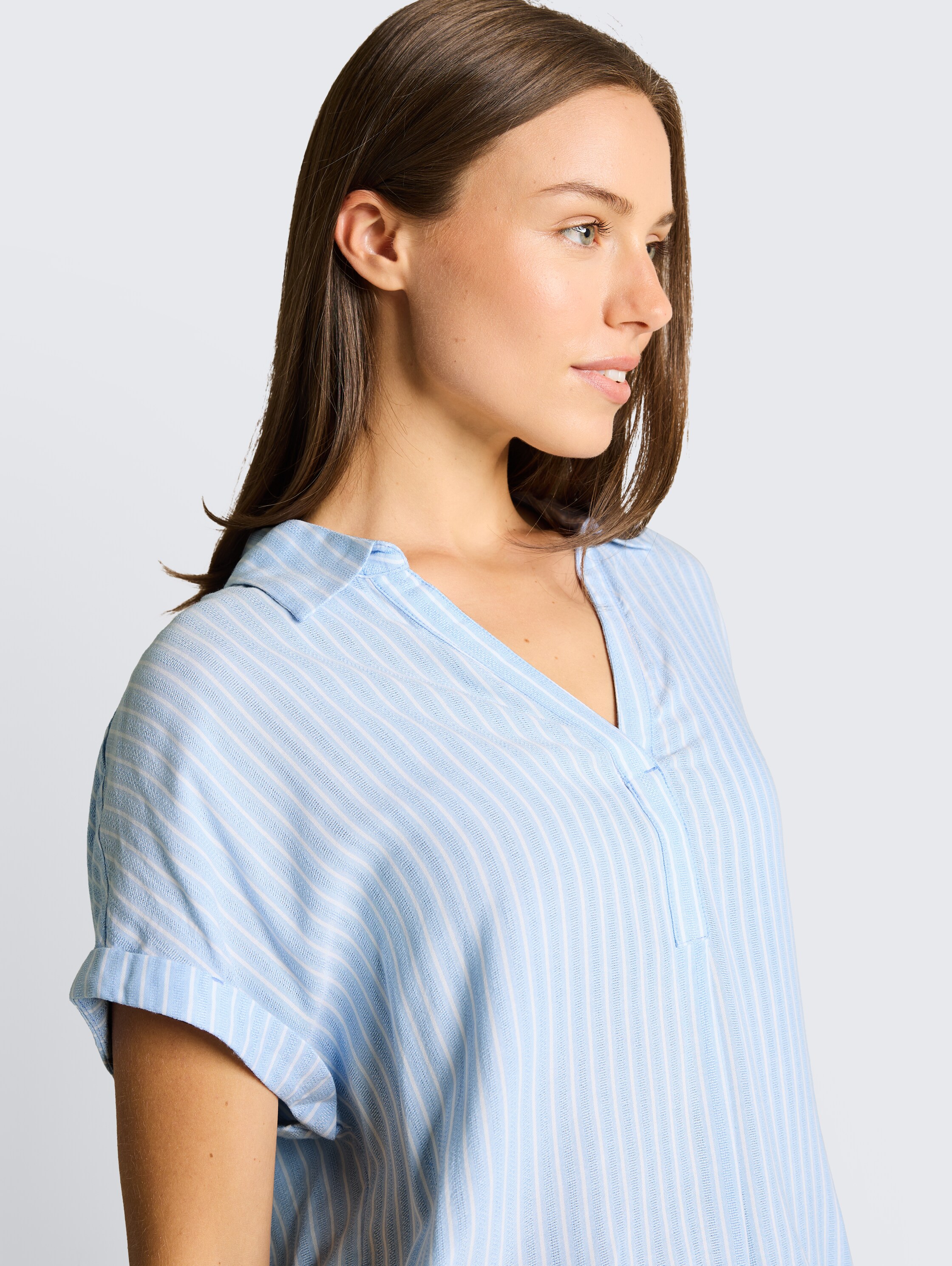 Loose Fit Bluse mit Streifenmuster - blue_white_stripe - 