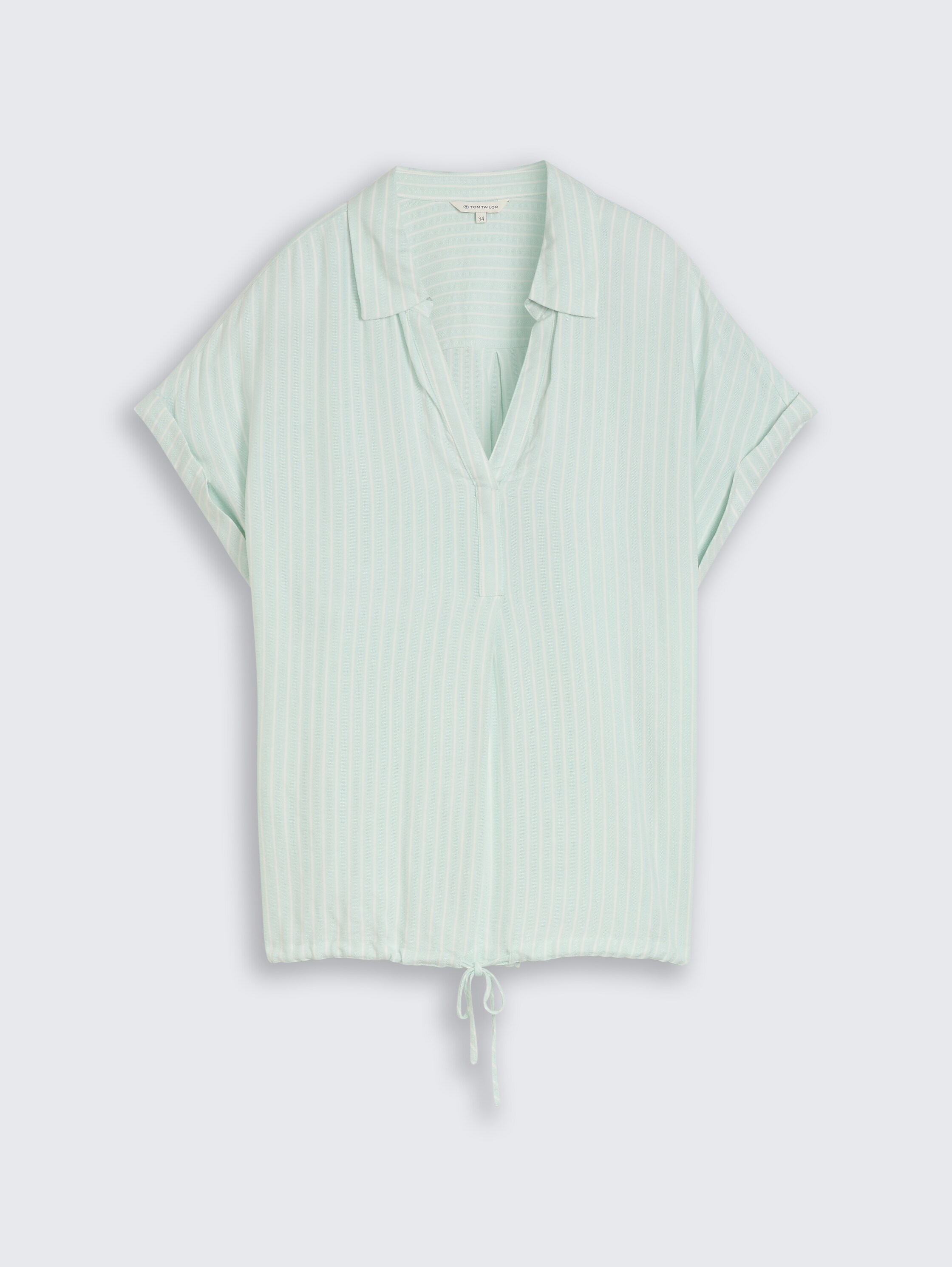 Losvallende blouse met streepjespatroon - blue_haze_white_stripe - 