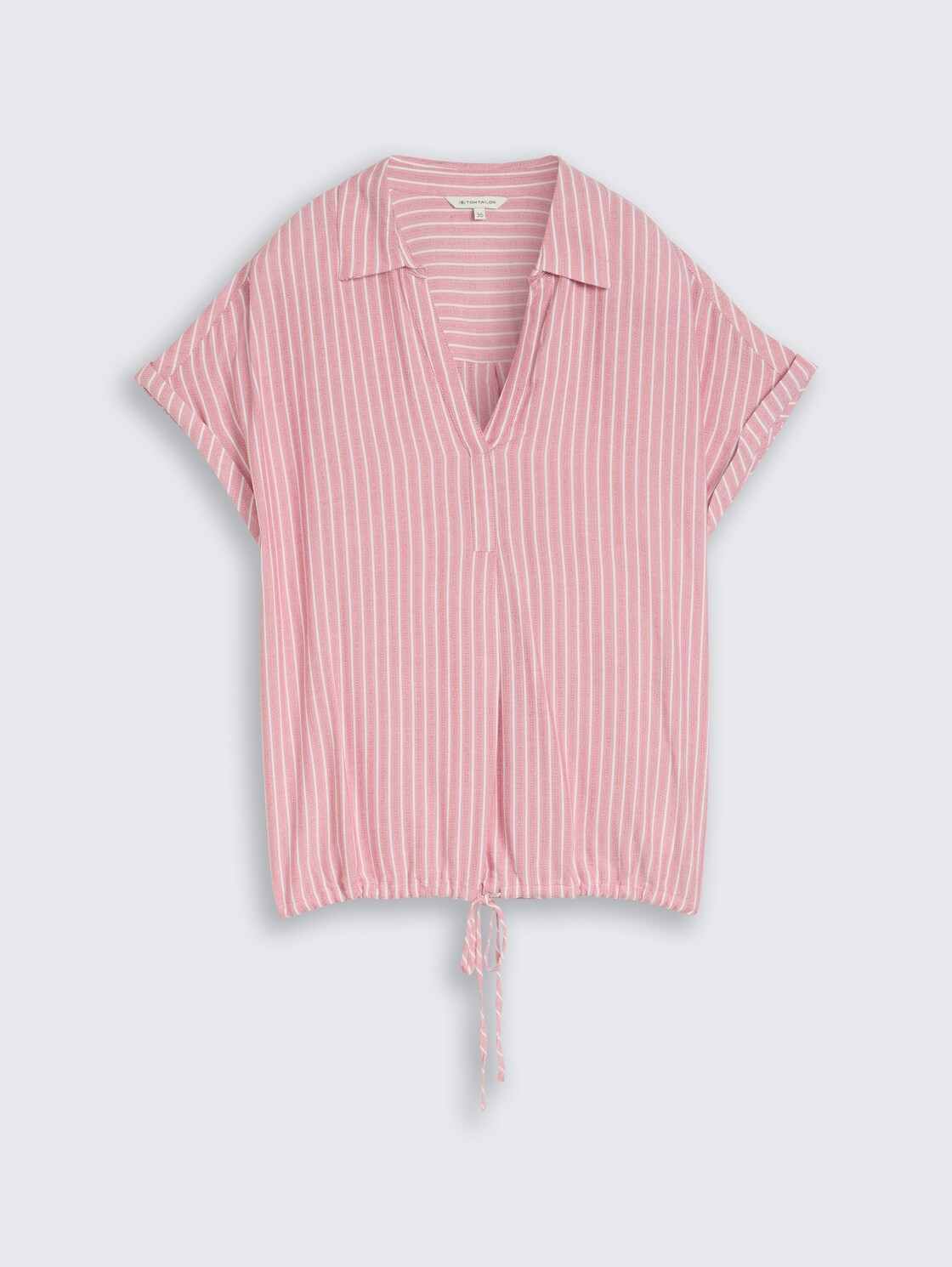 Loose Fit Bluse mit Streifenmuster - cozy pink white stripe - Vorder-Produkt-Ansicht