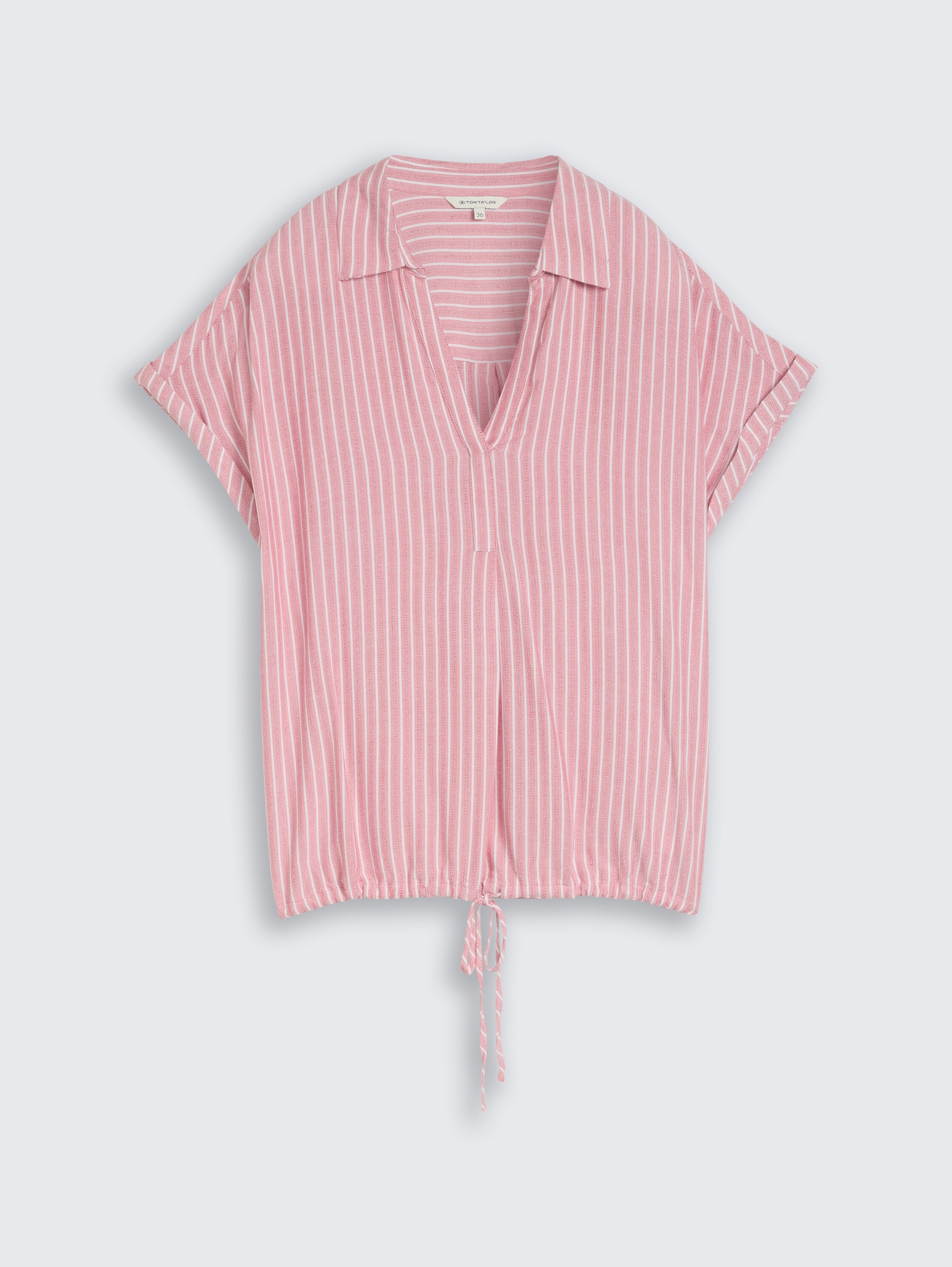 Loose Fit Bluse mit Streifenmuster - cozy_pink_white_stripe - 