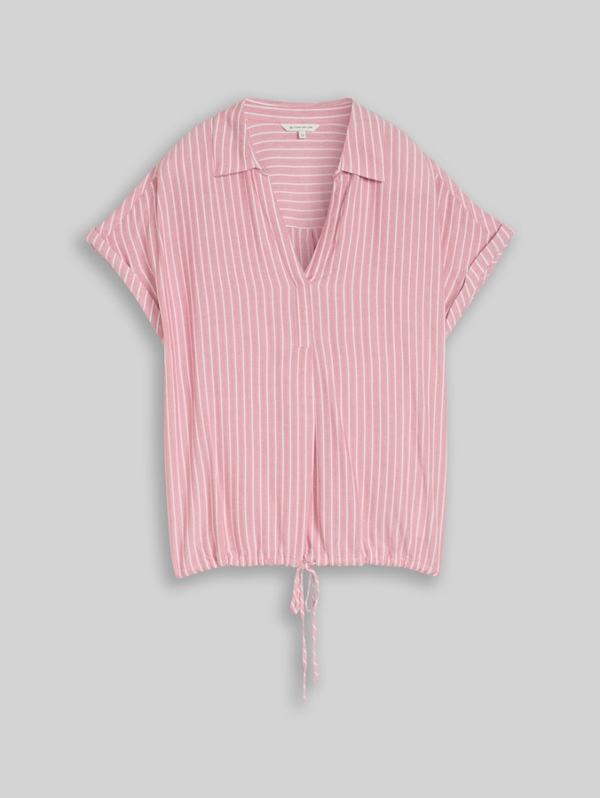 Blouse ample à rayures par Women, cozy pink white stripe