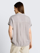 Blouse ample à rayures - taupe grey white stripe - Découpe Vue arrière du modèle