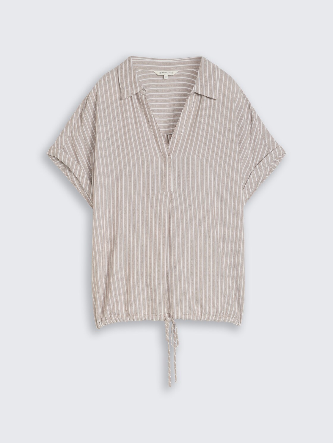 Loose Fit Bluse mit Streifenmuster - taupe grey white stripe - Vorder-Produkt-Ansicht