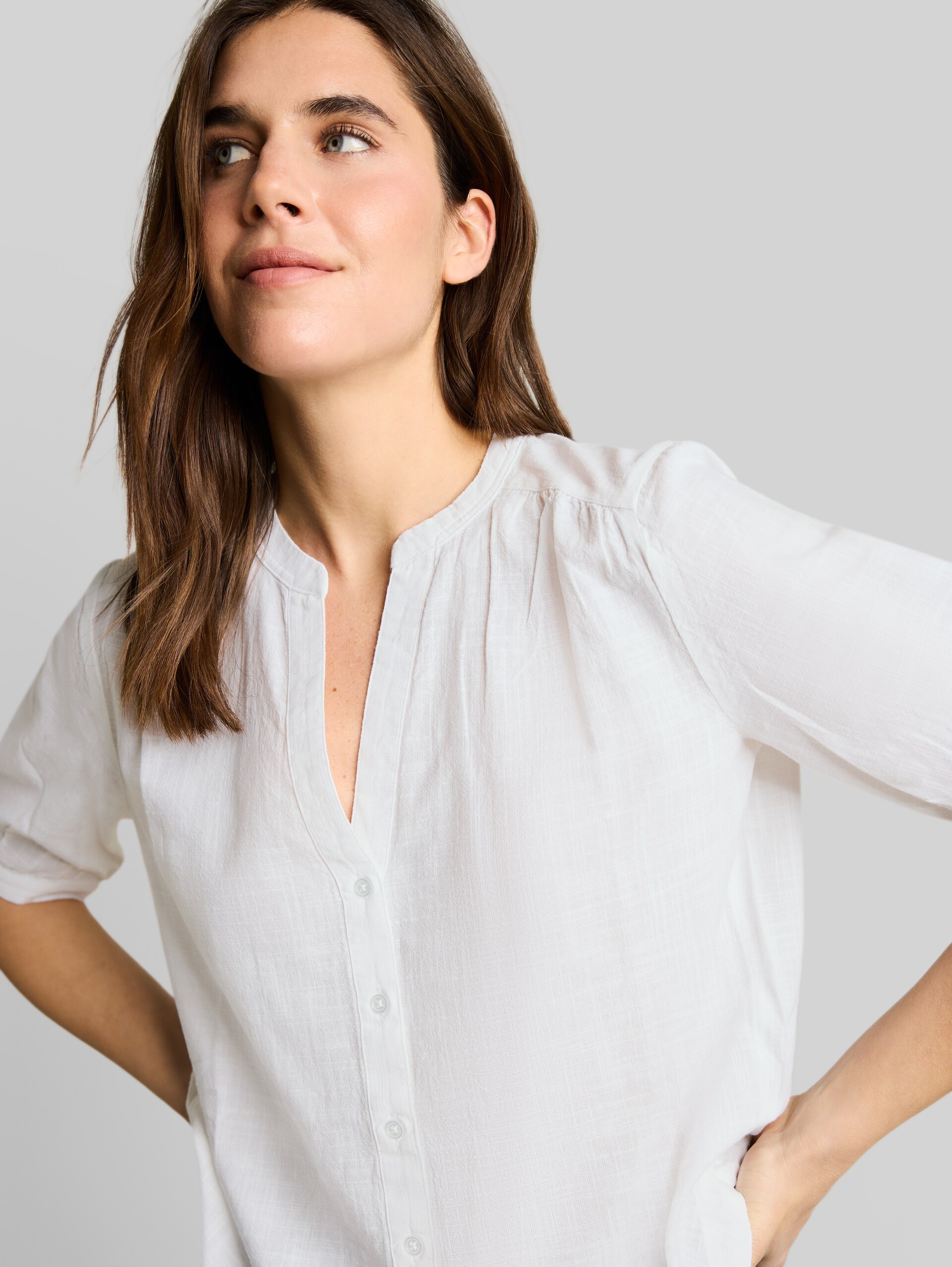 Cotton blouse - White - Detail model view